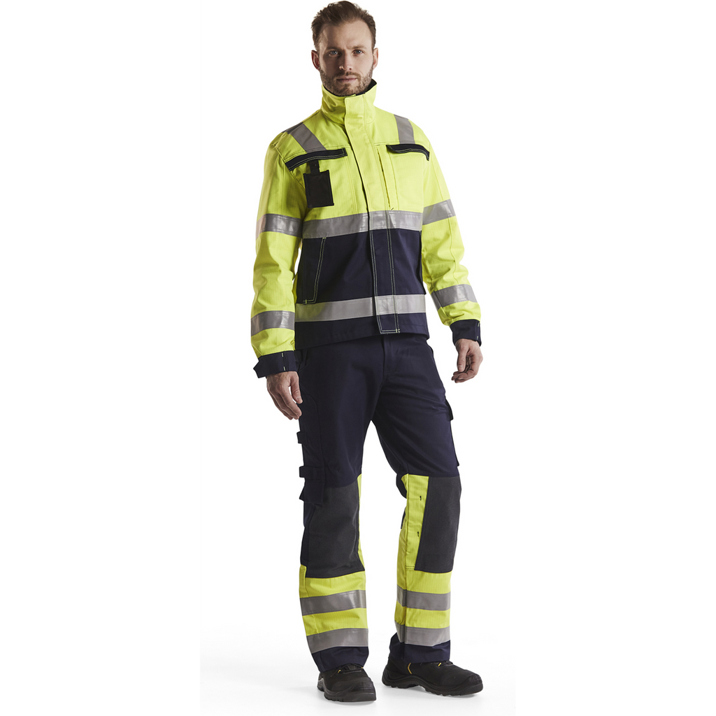 Blaklader Multi-Norm Work Trousers, Navy/ Yellow (5)