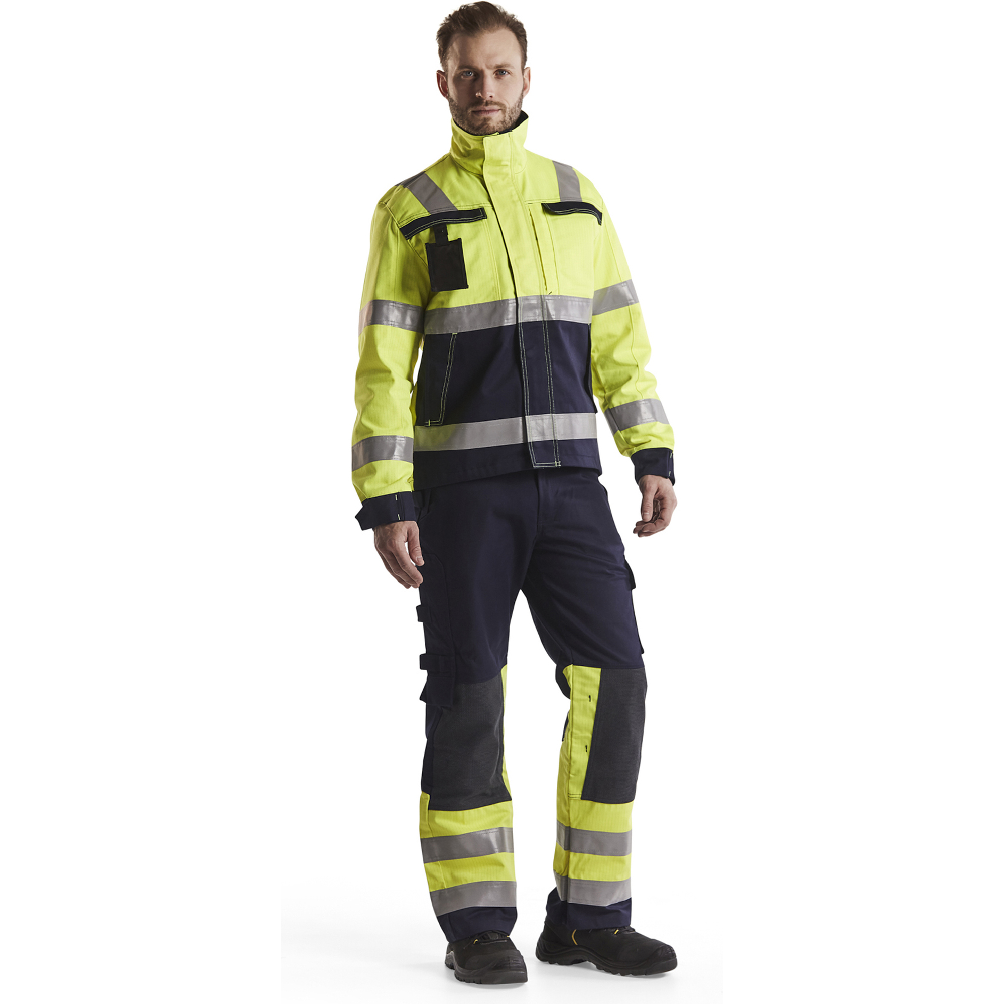 Blaklader Multi-Norm Work Trousers, Navy/ Yellow (5)