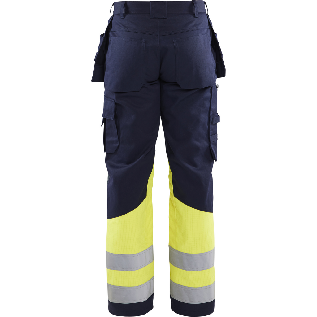Blaklader Multi-Norm Craftsman Work Trousers, Navy Blue/ Yellow (4)