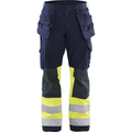 Blaklader Multi-Norm Craftsman Work Trousers, Navy Blue/ Yellow