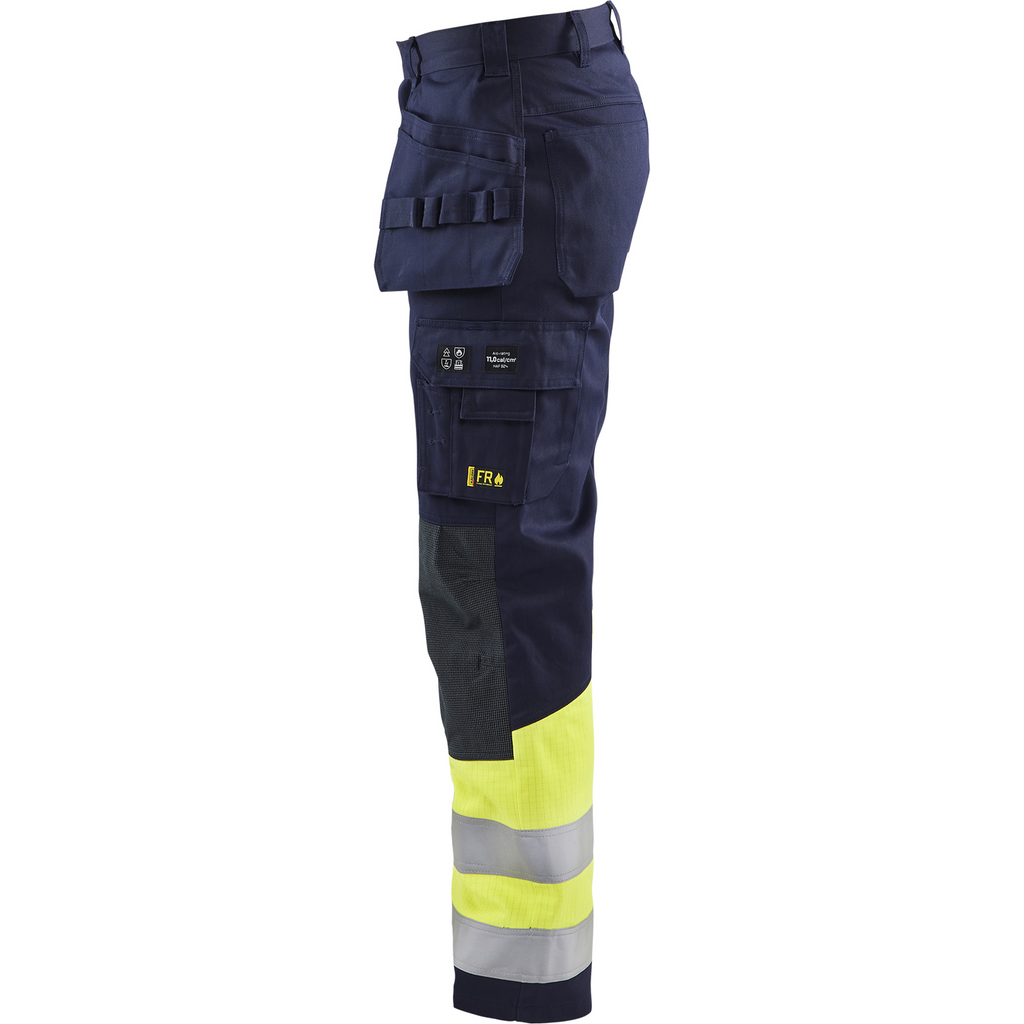Blaklader Multi-Norm Craftsman Work Trousers, Navy Blue/ Yellow (3)
