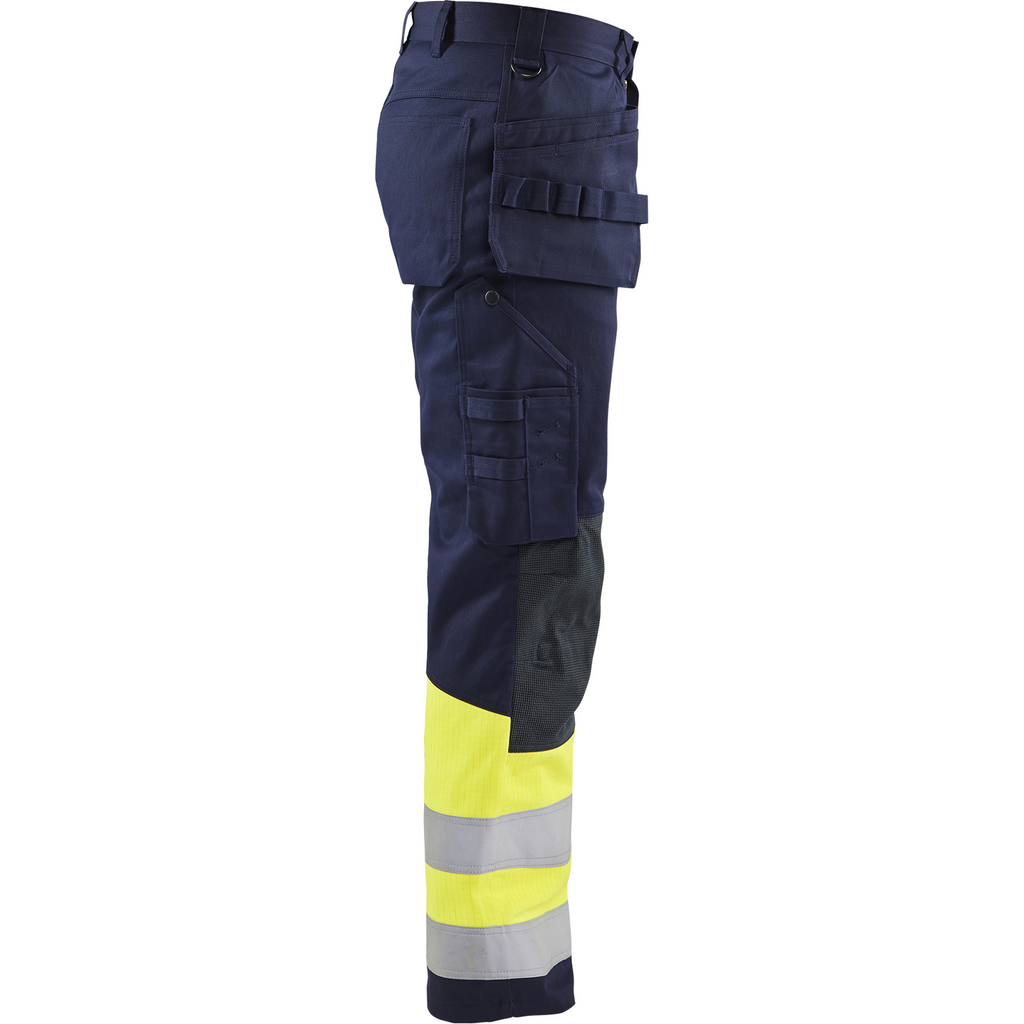 Blaklader Multi-Norm Craftsman Work Trousers, Navy Blue/ Yellow (2)