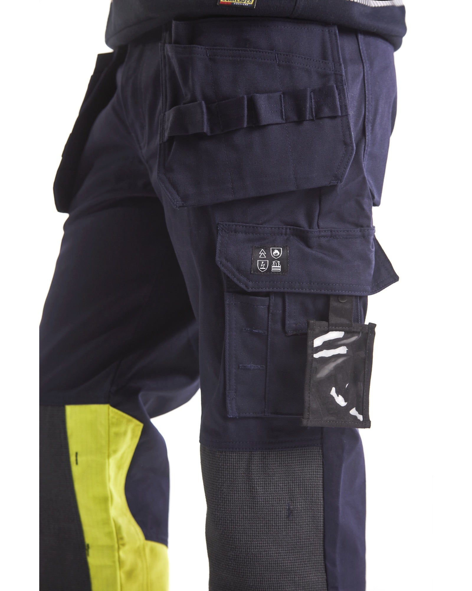 Blaklader Multi-Norm Craftsman Work Trousers, Navy Blue/ Yellow (6)