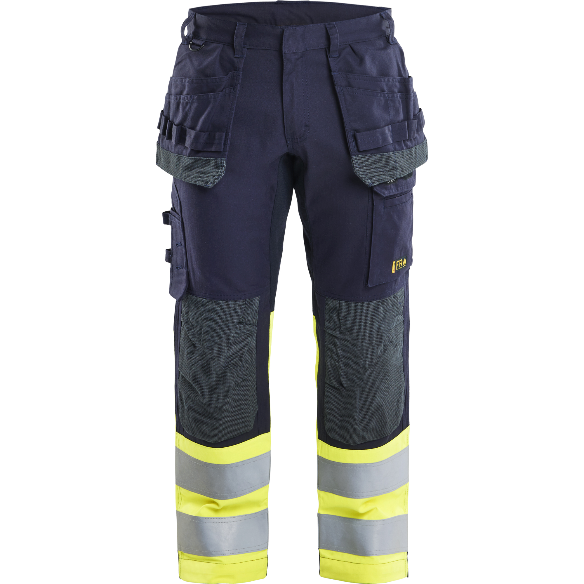 Blaklader Multinorm Stretch Work Trousers, Navy Blue/ Yellow