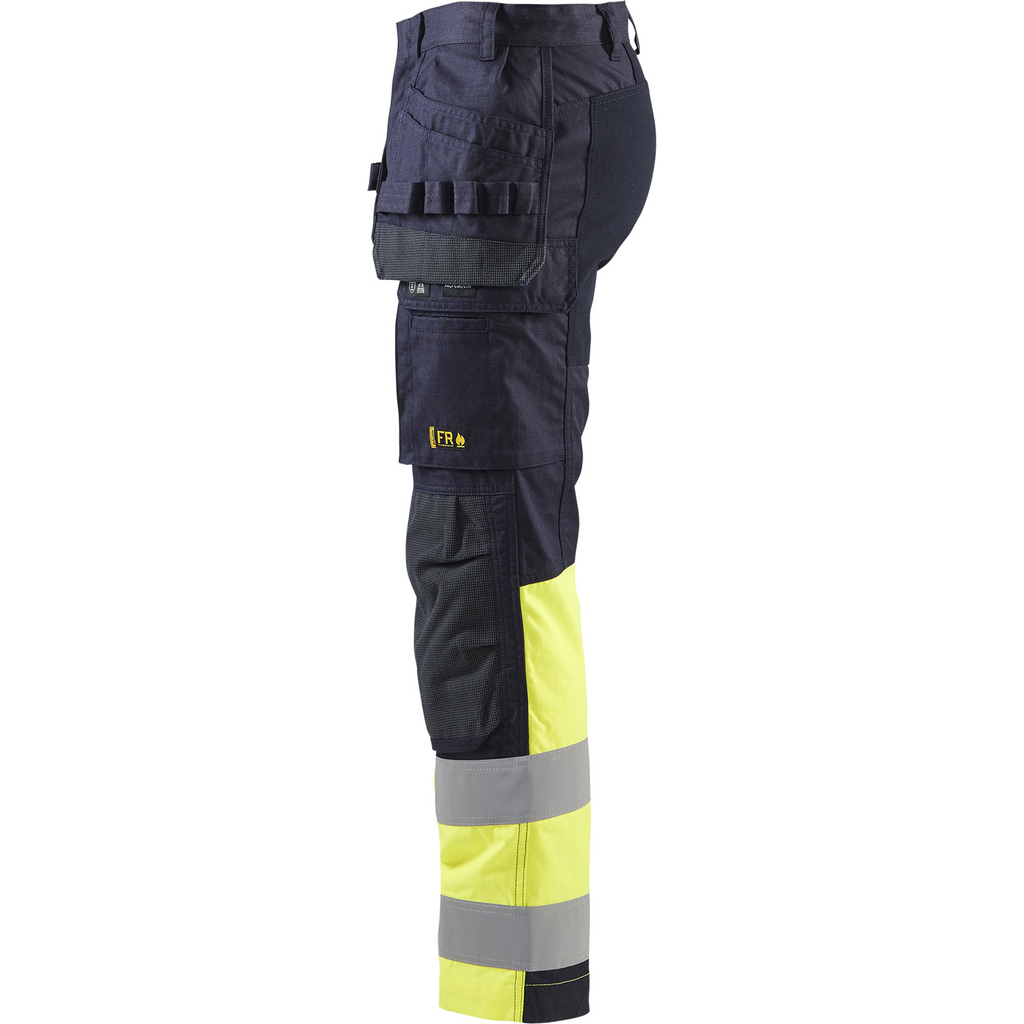 Blaklader Multinorm Stretch Work Trousers, Navy Blue/ Yellow (3)