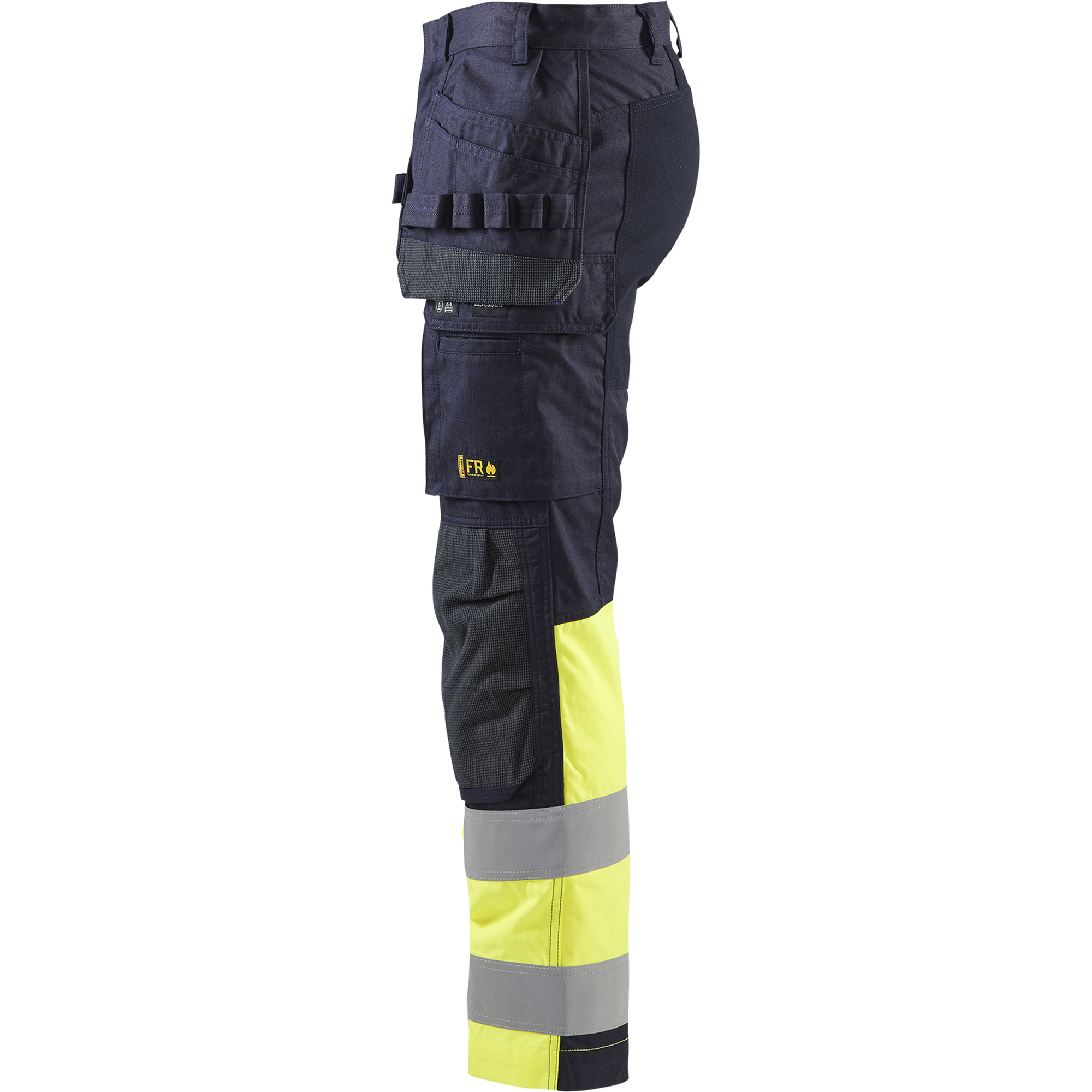 Blaklader Multinorm Stretch Work Trousers, Navy Blue/ Yellow (3)
