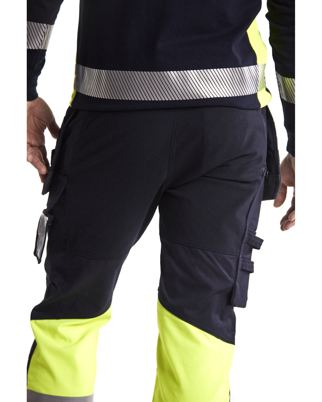 Blaklader Multinorm Stretch Work Trousers, Navy Blue/ Yellow (6)