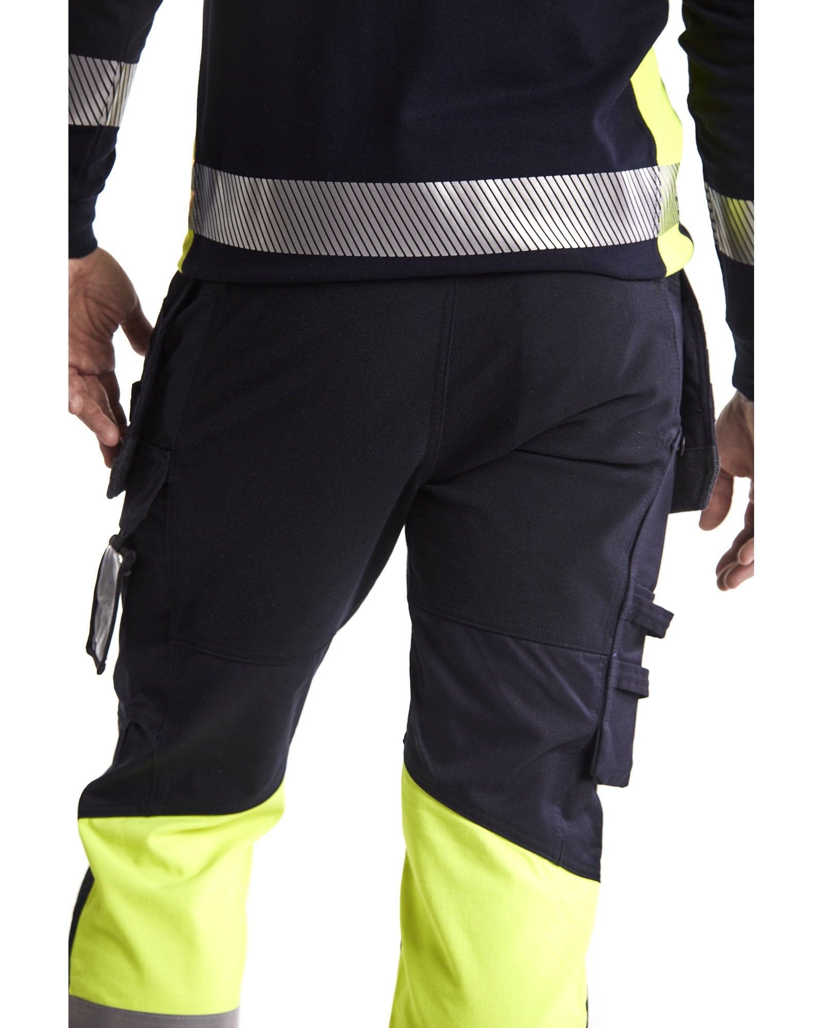 Blaklader Multinorm Stretch Work Trousers, Navy Blue/ Yellow (6)