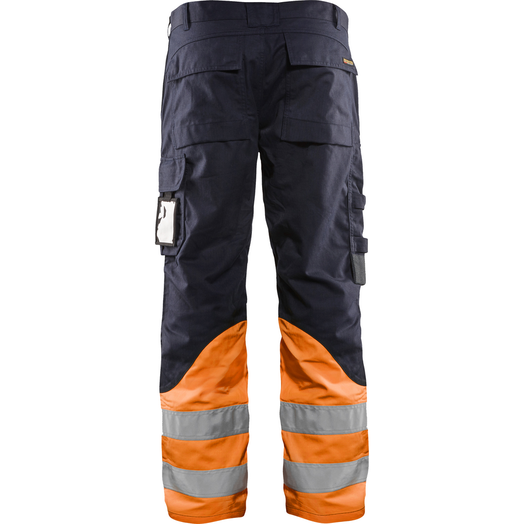 Blaklader Multinorm Work Trousers, Navy/Orange (4)