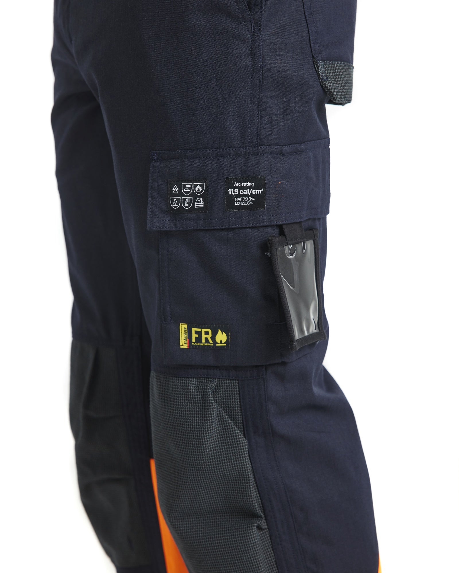 Blaklader Multinorm Work Trousers, Navy/Orange (6)