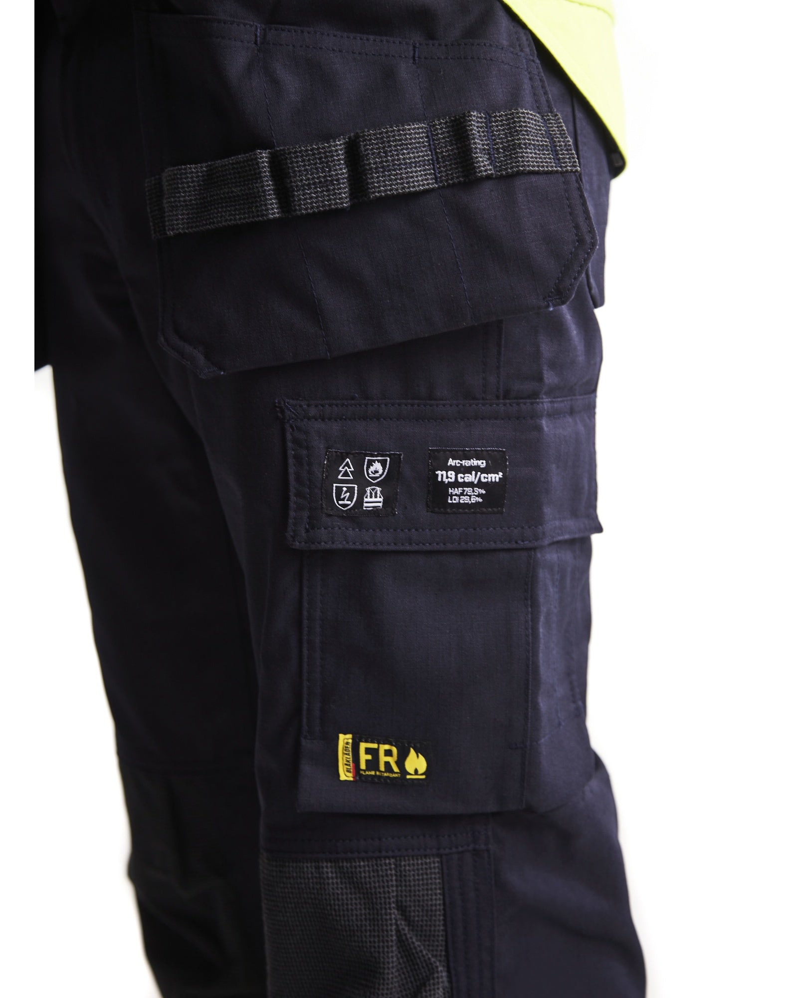 Blaklader Multi-Norm Work Trousers, Navy/ Yellow (6)