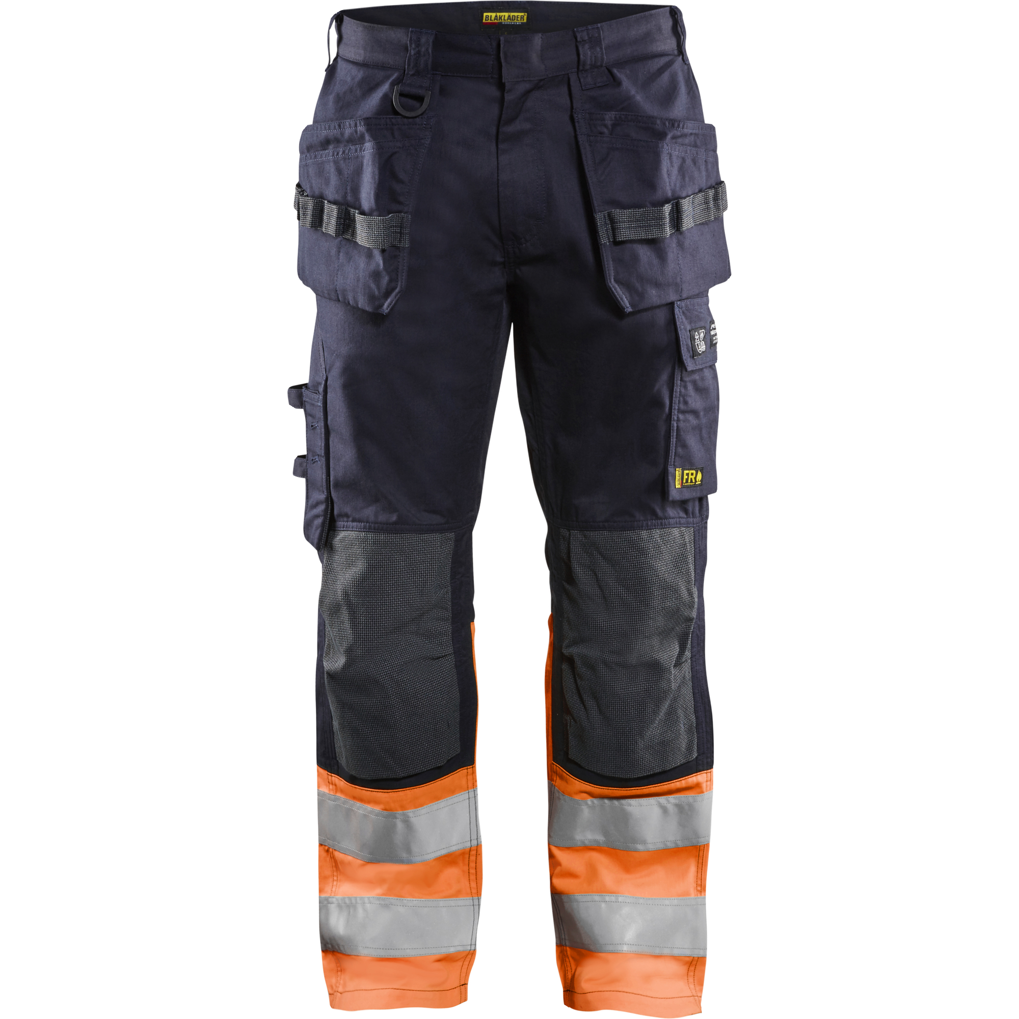 Blaklader Multinorm Work Trousers, Navy/Orange