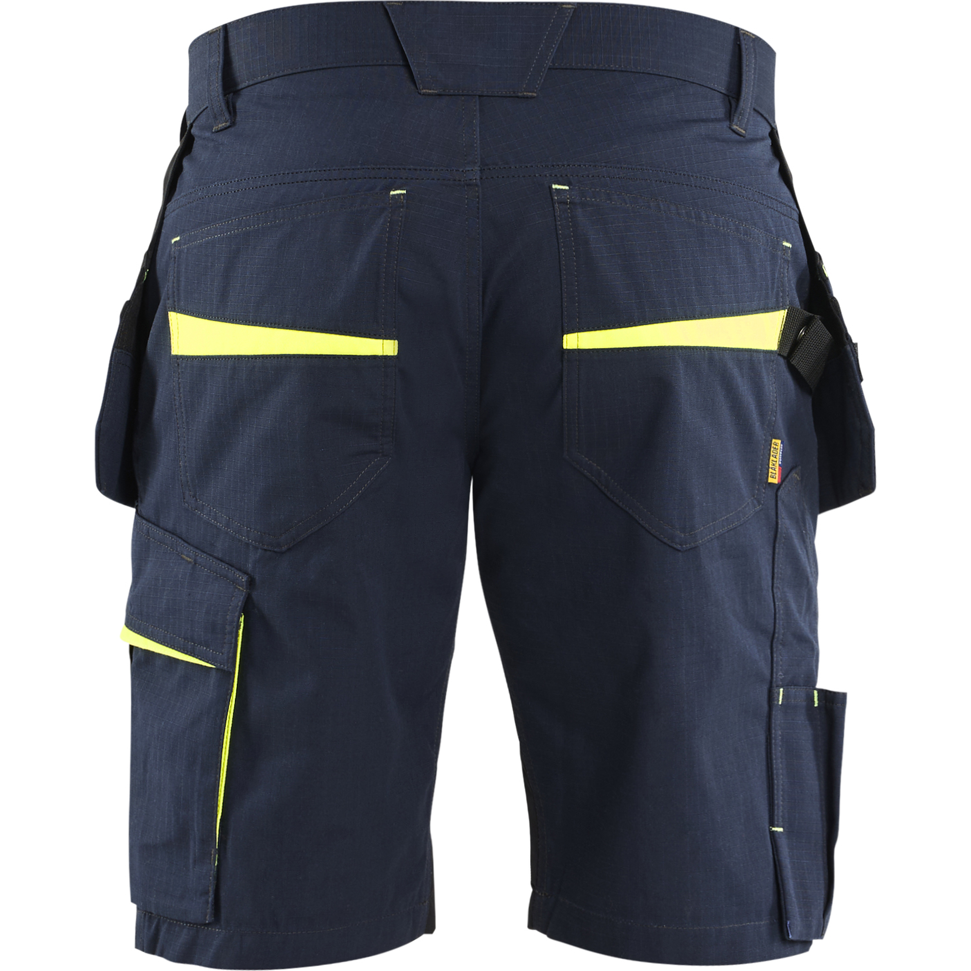 Blaklader Shorts with Nail Pockets, Dark Navy/Yellow (4)