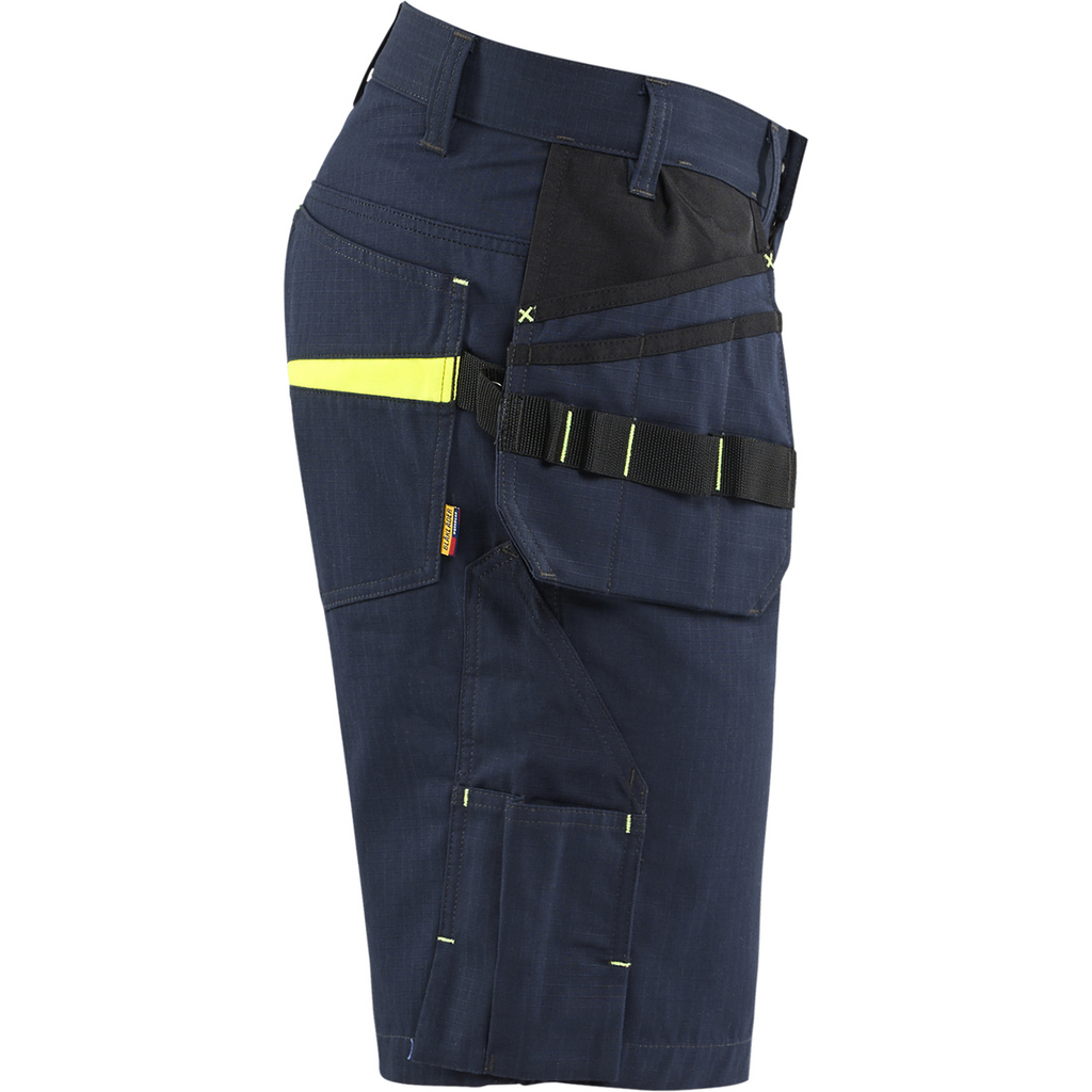 Blaklader Shorts with Nail Pockets, Dark Navy/Yellow (2)