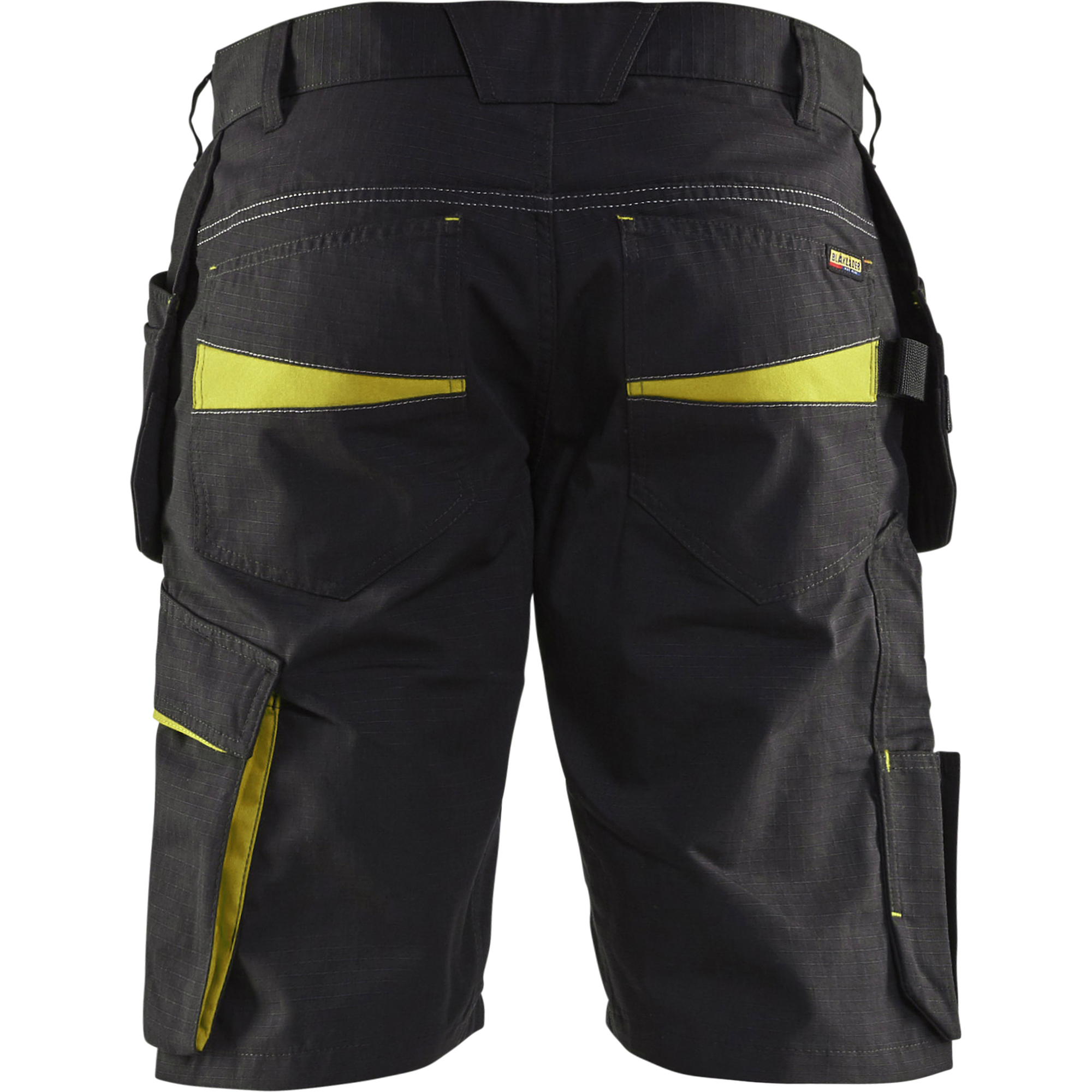 Blaklader Shorts with Nail Pockets, Black/Yellow (4)