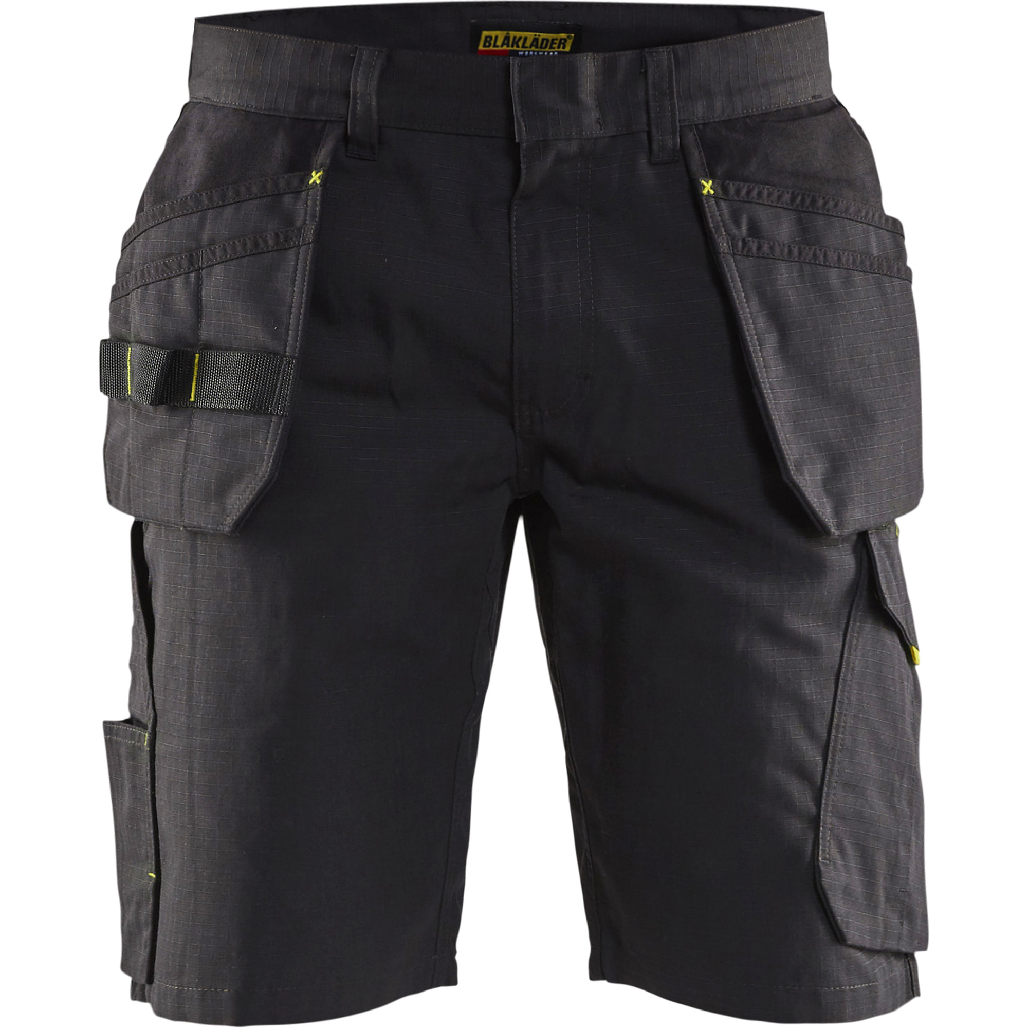 Blaklader Shorts with Nail Pockets, Black/Yellow