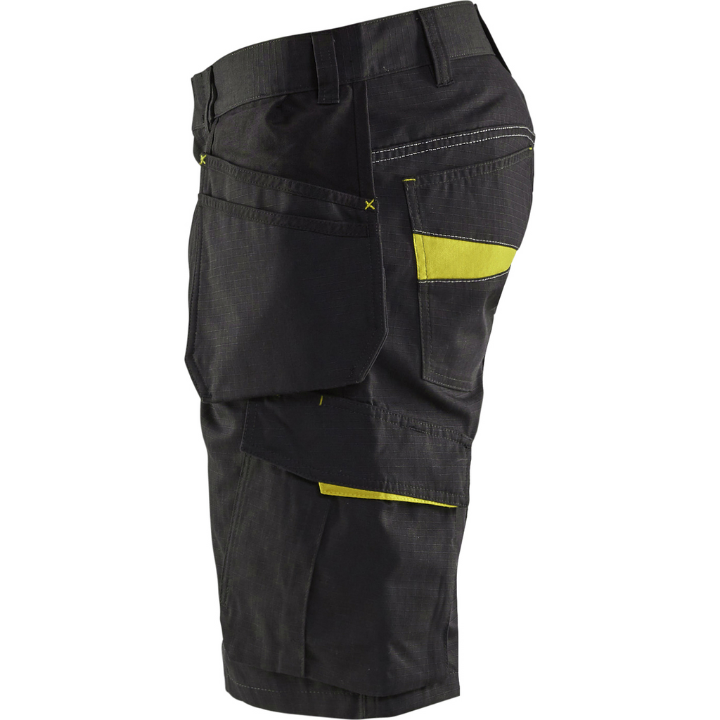 Blaklader Shorts with Nail Pockets, Black/Yellow (3)
