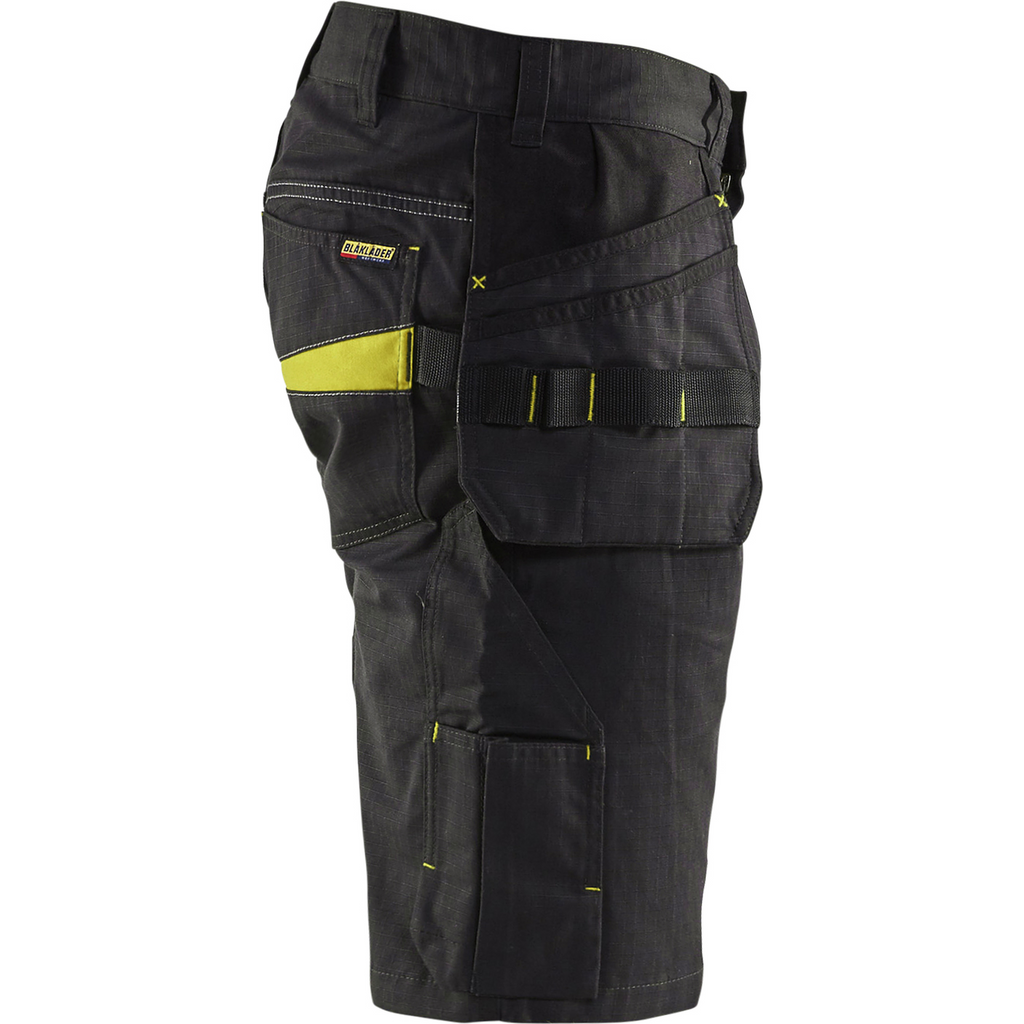 Blaklader Shorts with Nail Pockets, Black/Yellow (2)