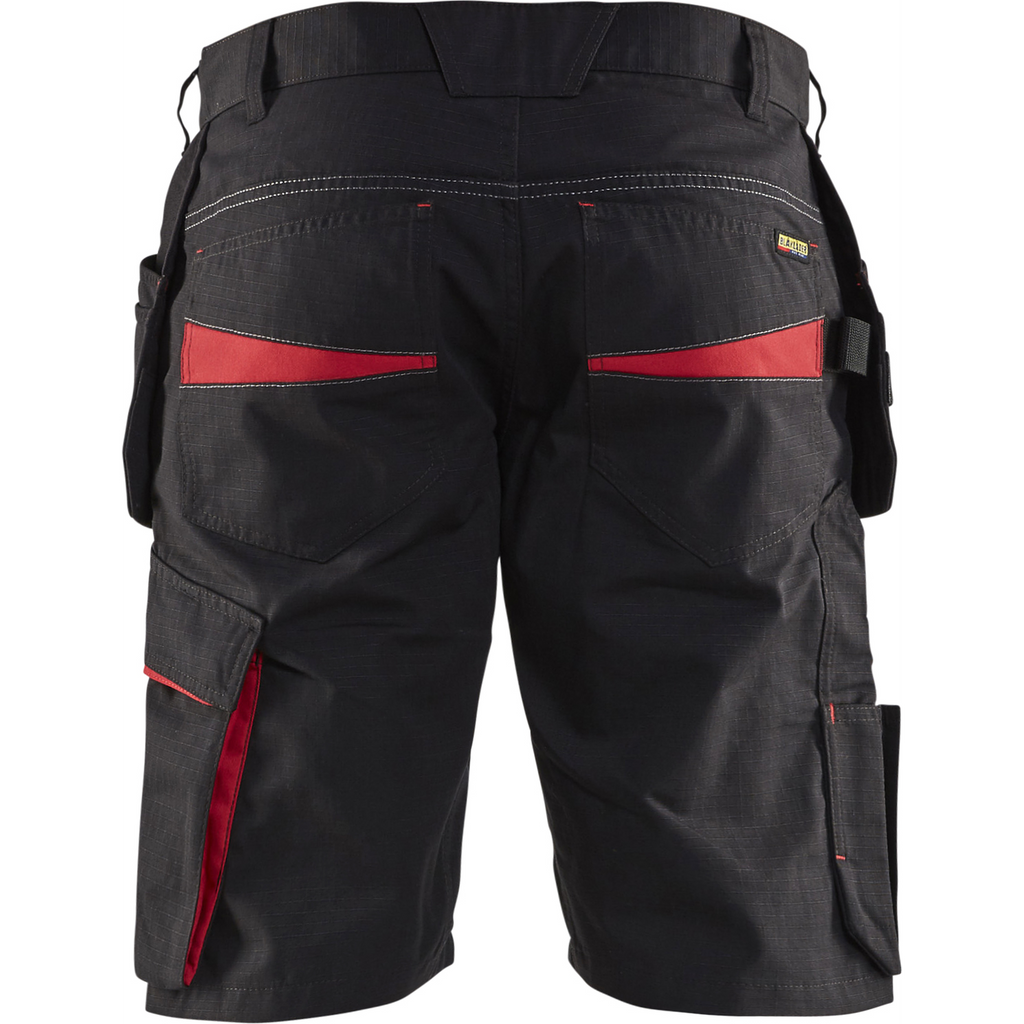 Blaklader Shorts with Nail Pockets, Black/Red (4)