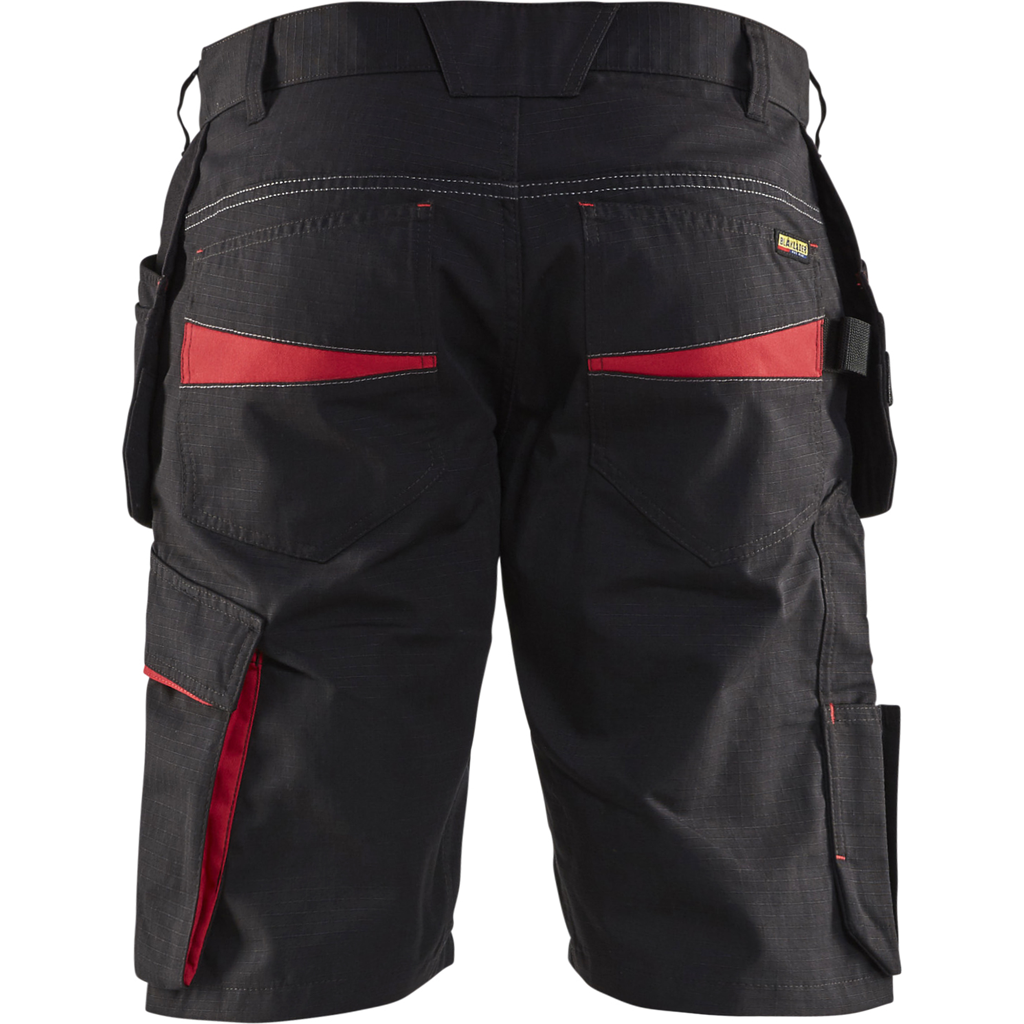 Blaklader Shorts with Nail Pockets, Black/Red (4)