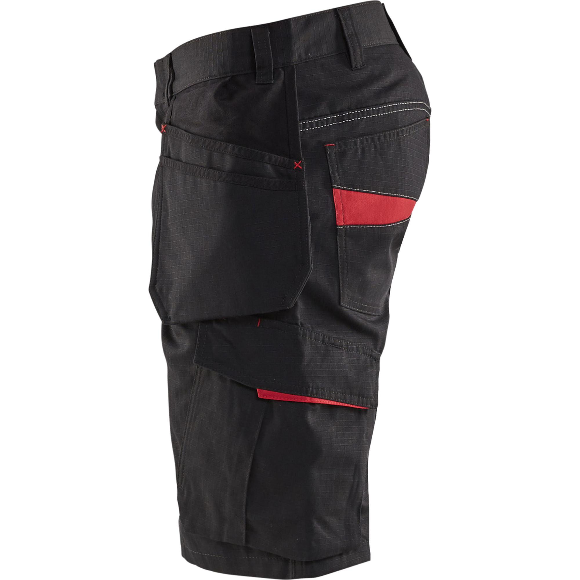 Blaklader Shorts with Nail Pockets, Black/Red (3)