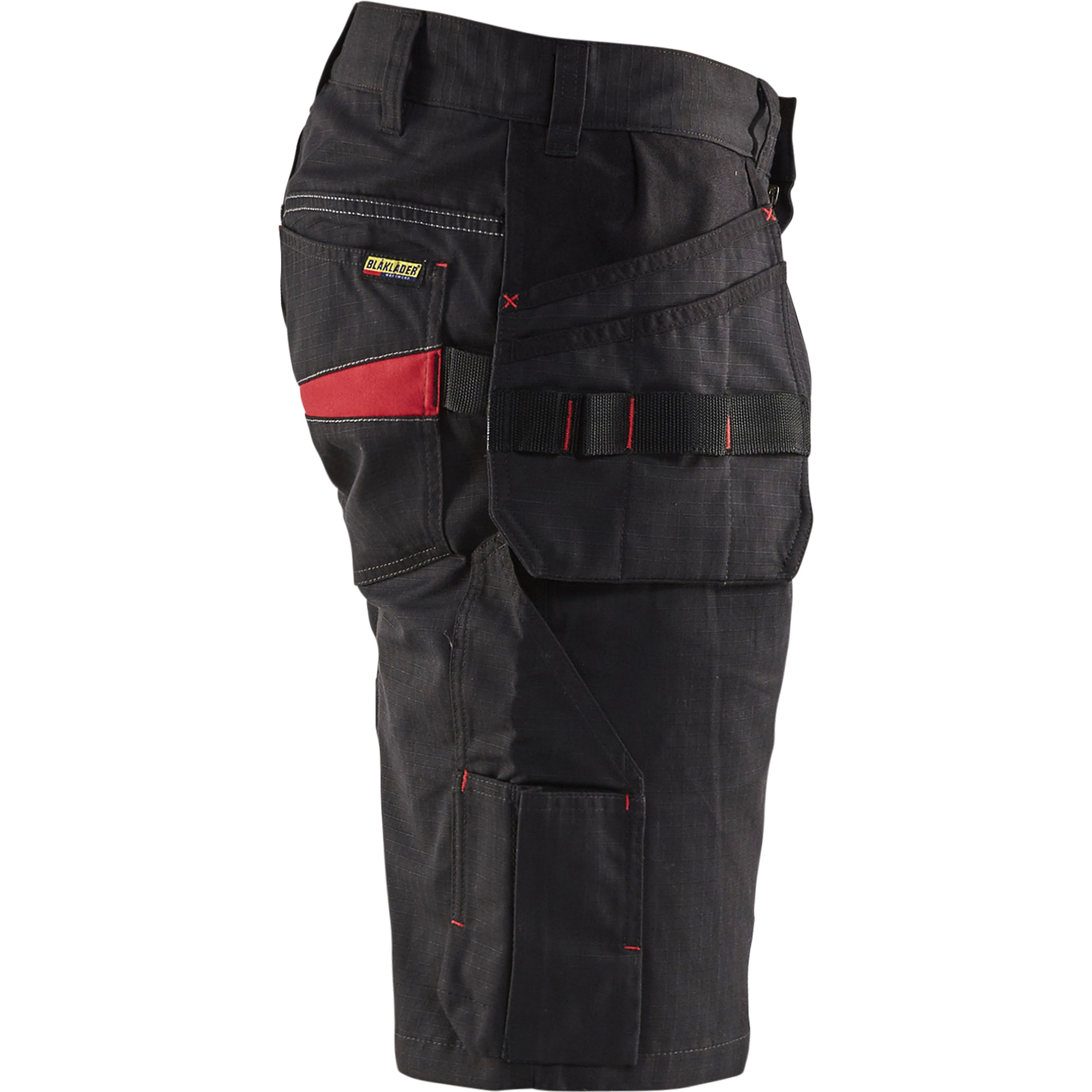 Blaklader Shorts with Nail Pockets, Black/Red (2)