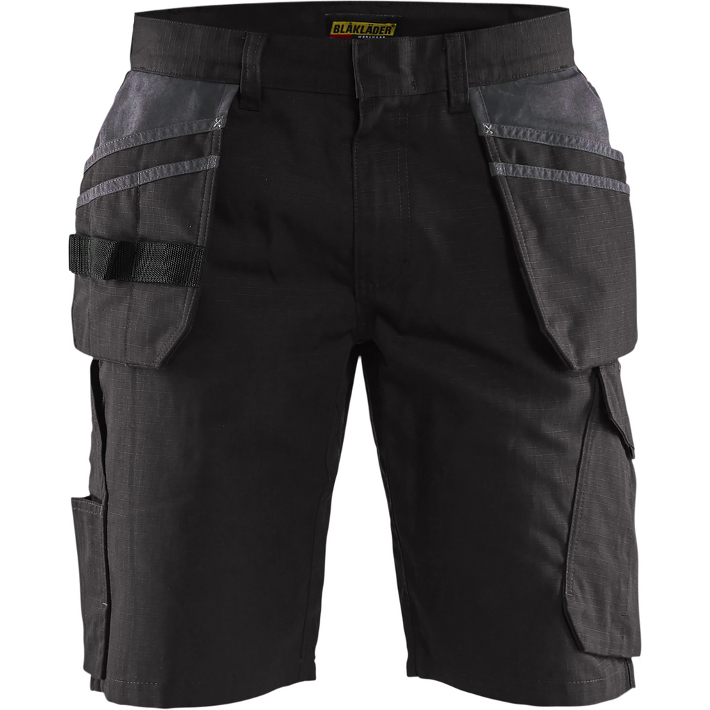 Blaklader Shorts with Nail Pockets, Black/Dark Grey