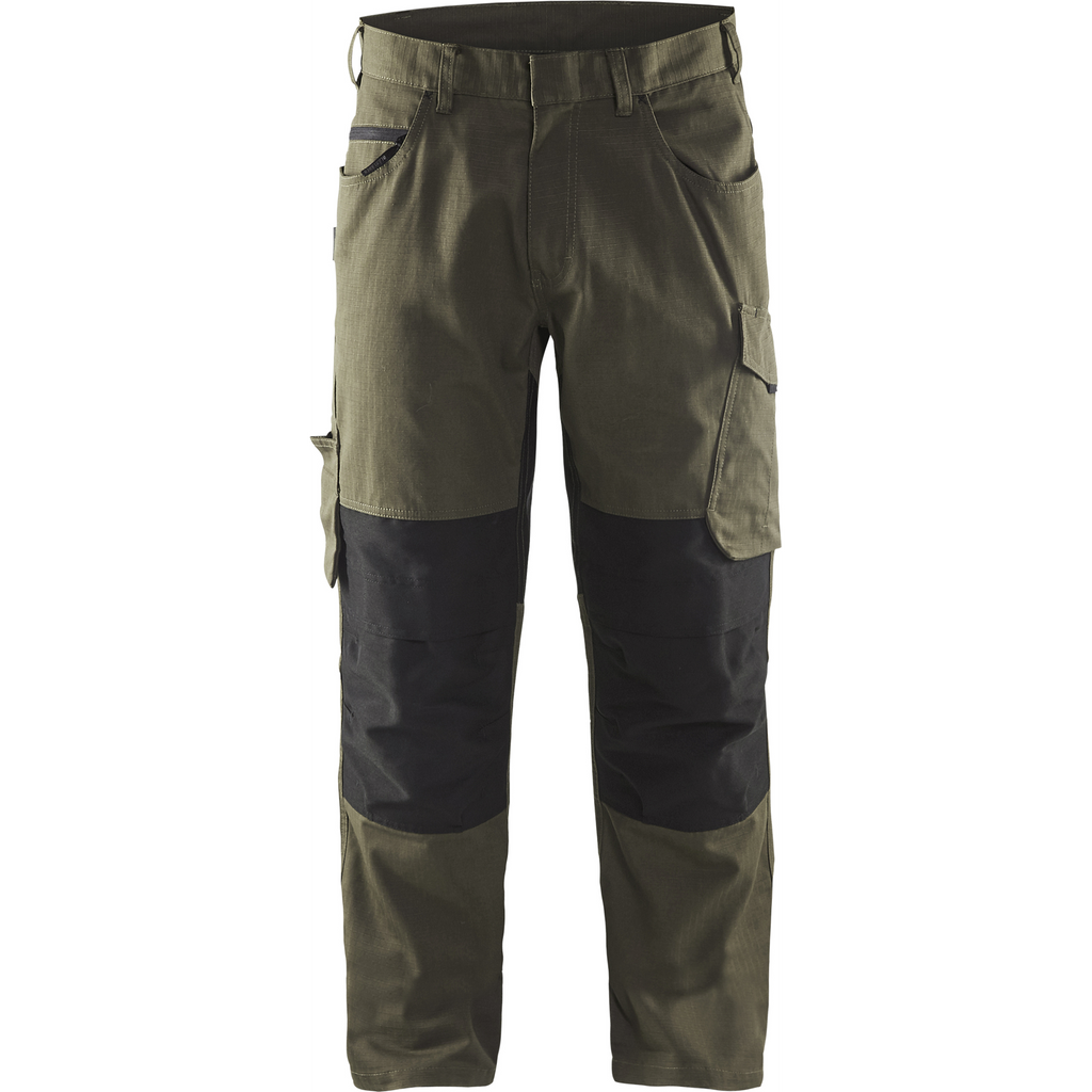 Blaklader Stretch Work Trousers, Dark Olive Green/Black
