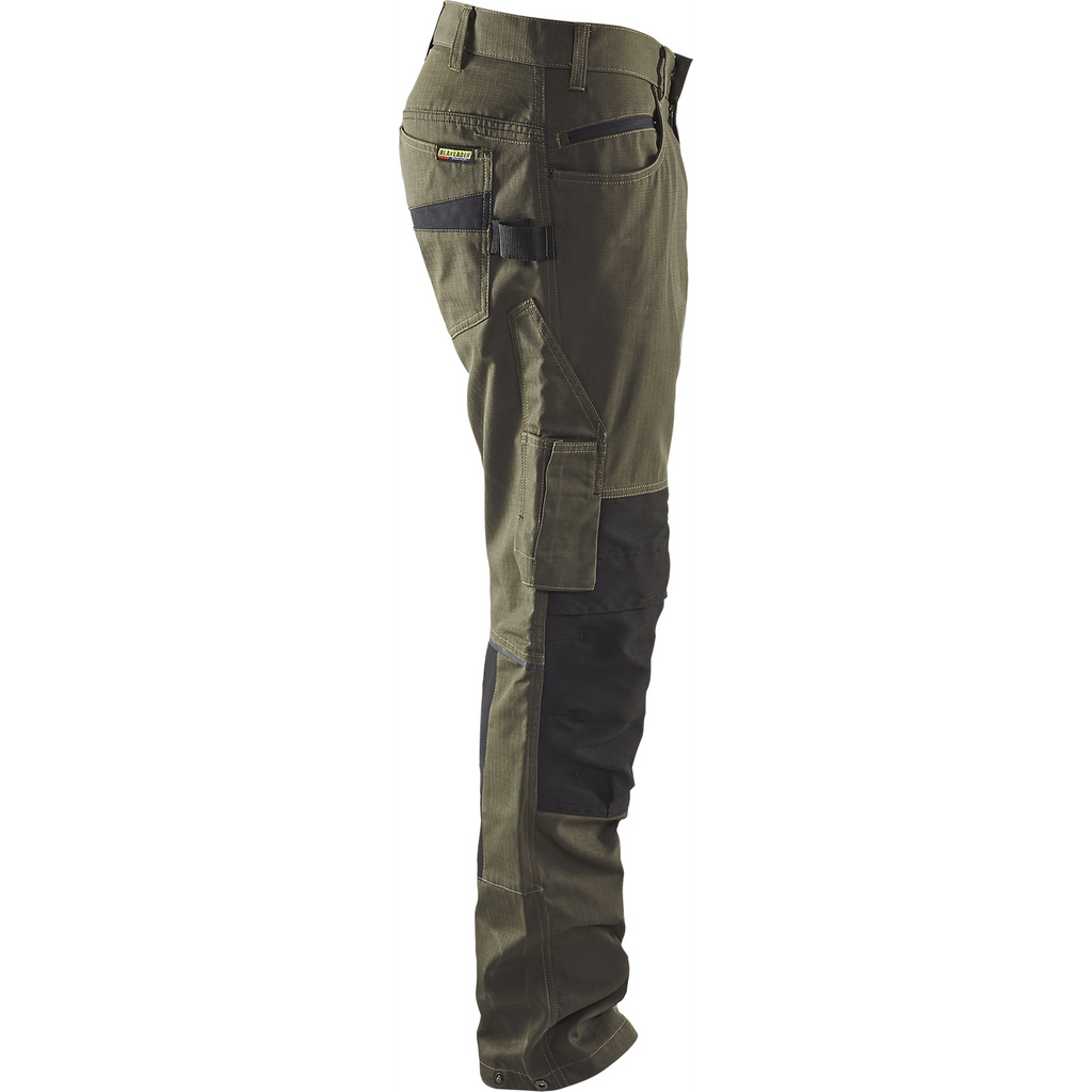Blaklader Stretch Work Trousers, Dark Olive Green/Black (2)