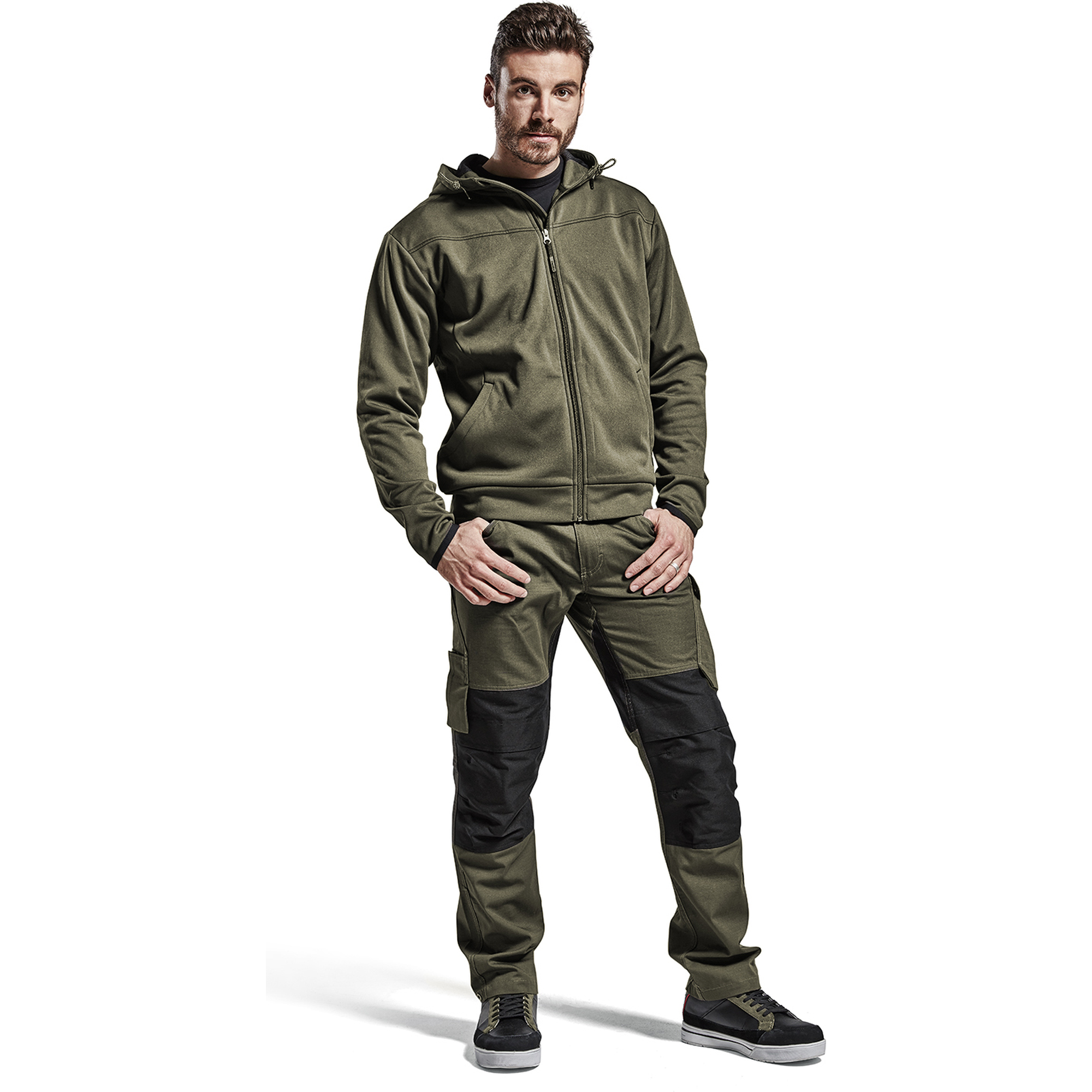 Blaklader Stretch Work Trousers, Dark Olive Green/Black (5)