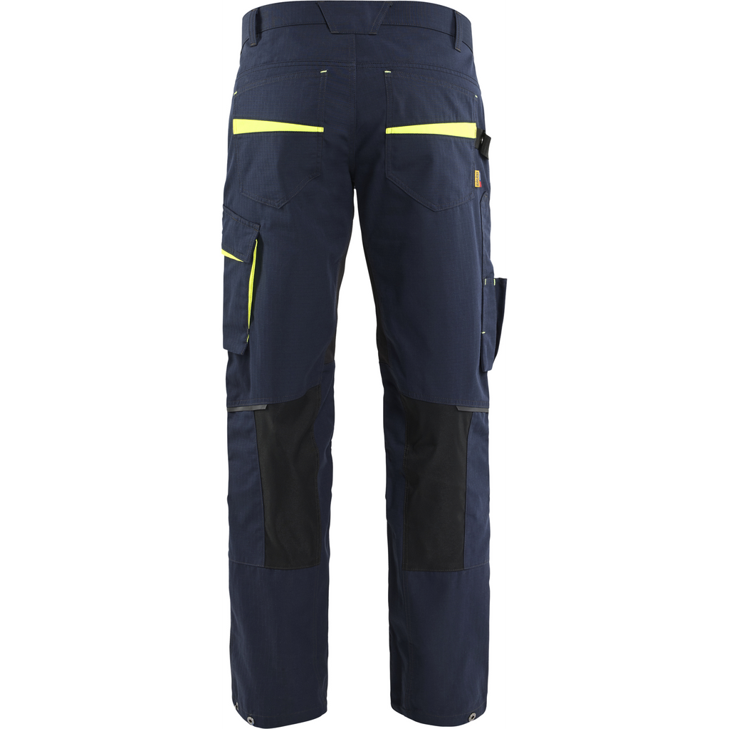 Blaklader Stretch Work Trousers, Dark Navy/Yellow (4)