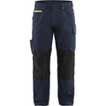 Blaklader Stretch Work Trousers, Dark Navy/Yellow