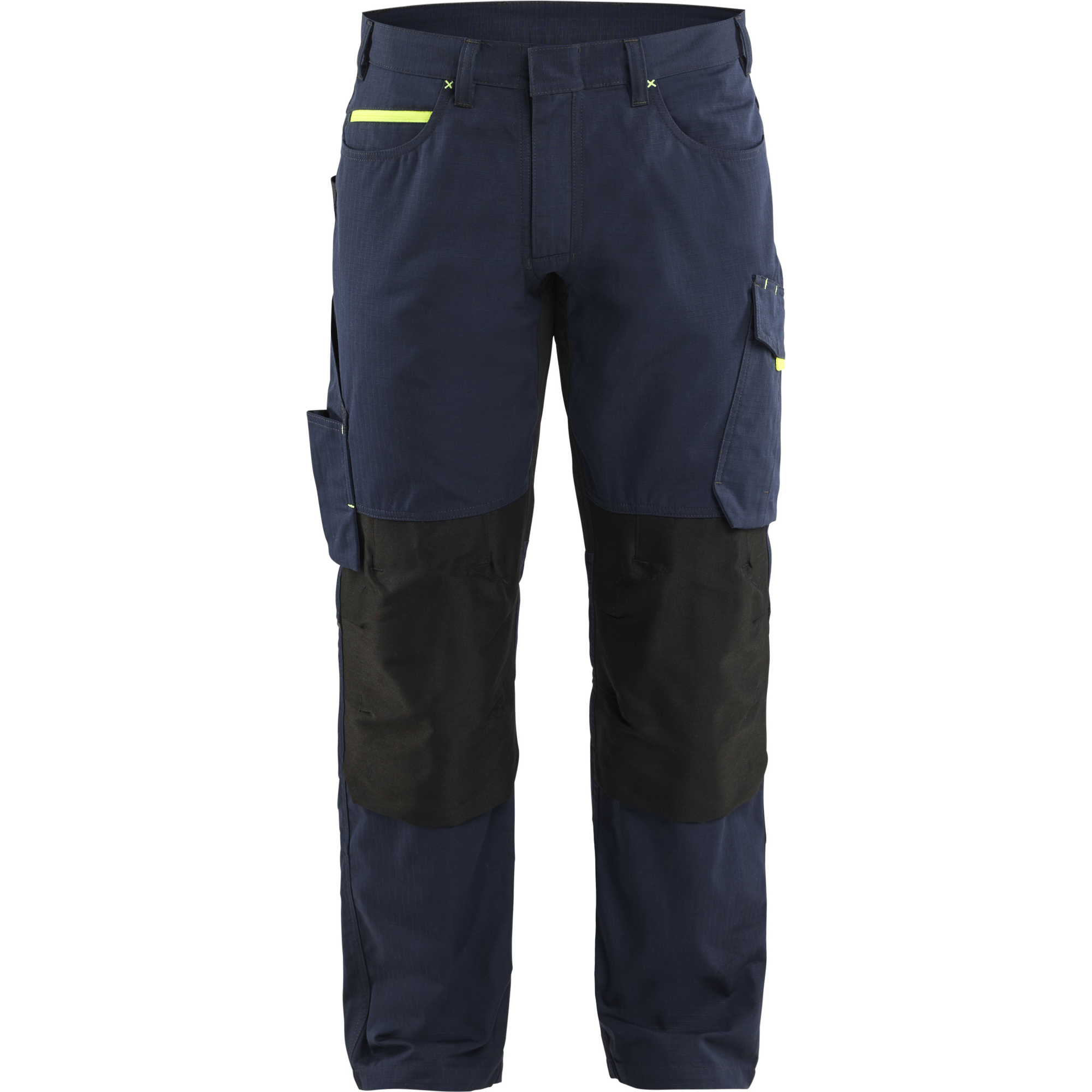 Blaklader Stretch Work Trousers, Dark Navy/Yellow