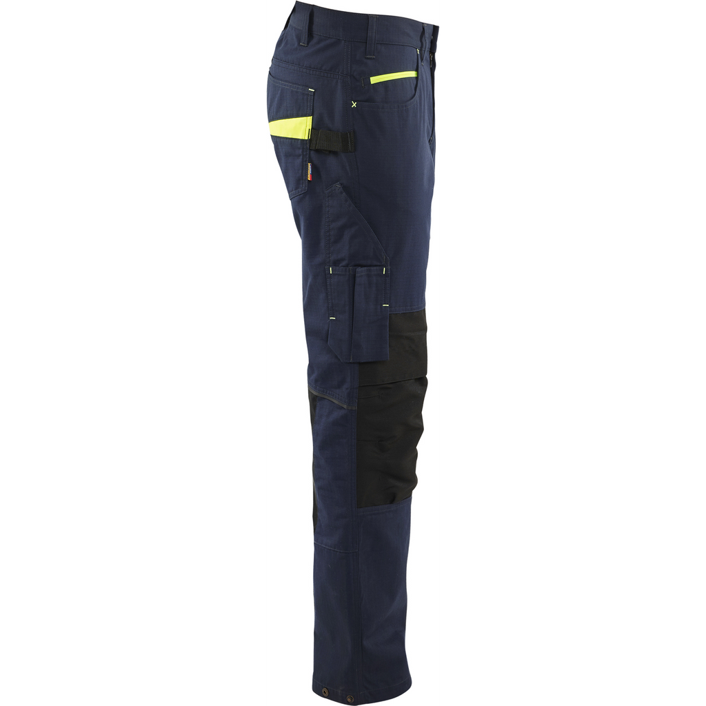 Blaklader Stretch Work Trousers, Dark Navy/Yellow (2)