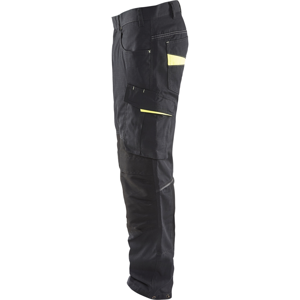 Blaklader Stretch Work Trousers, Black/Yellow (3)