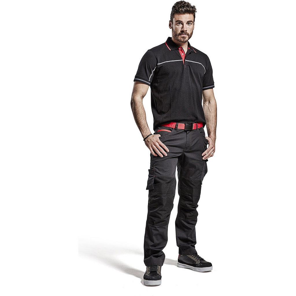 Blaklader Stretch Work Trousers, Black/Red (5)