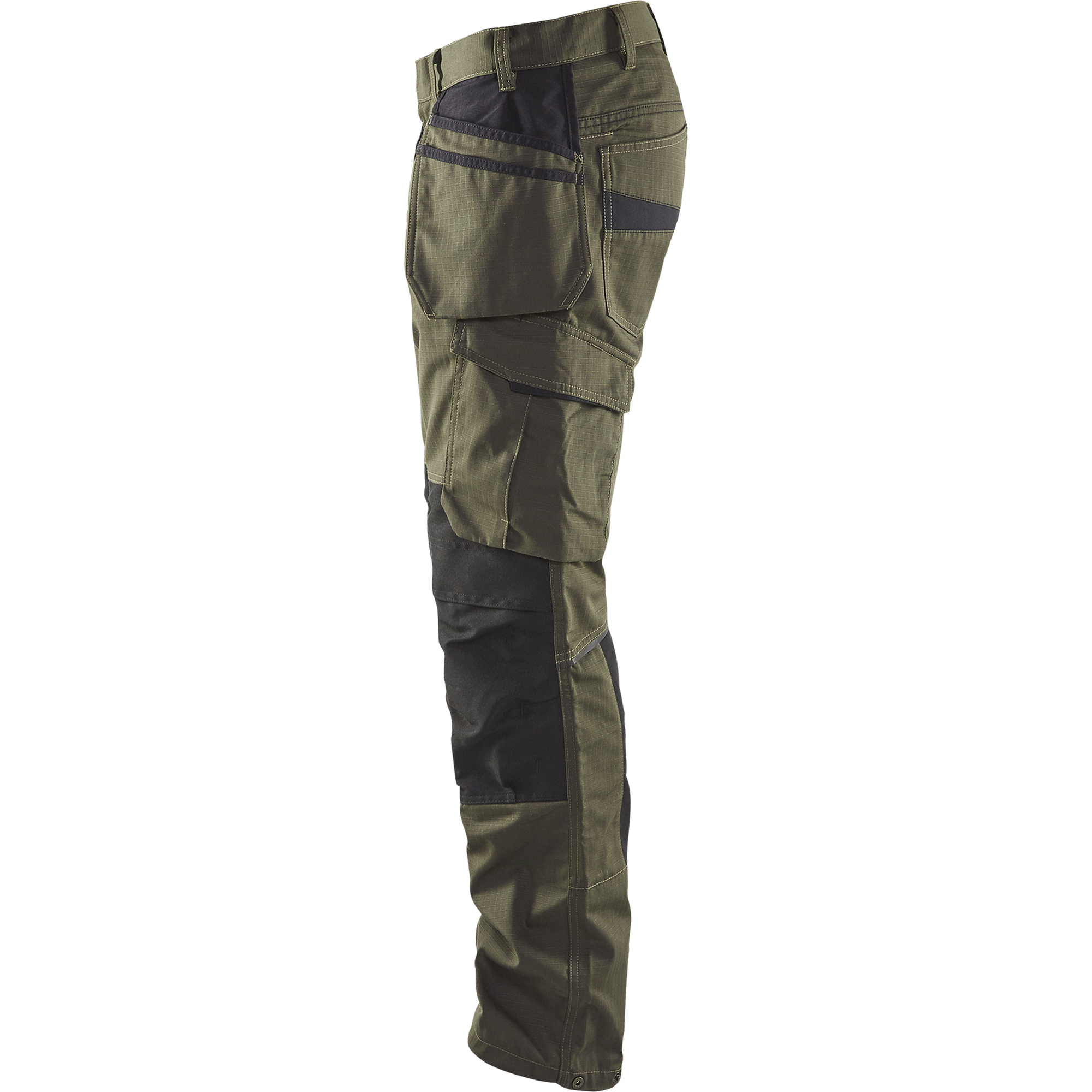 Blaklader Stretch Work Trousers with Tool Pockets, Dark Olive Green/Black (3)