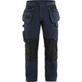 Blaklader Stretch Work Trousers with Holster Pockets, Dark Navy/Yellow