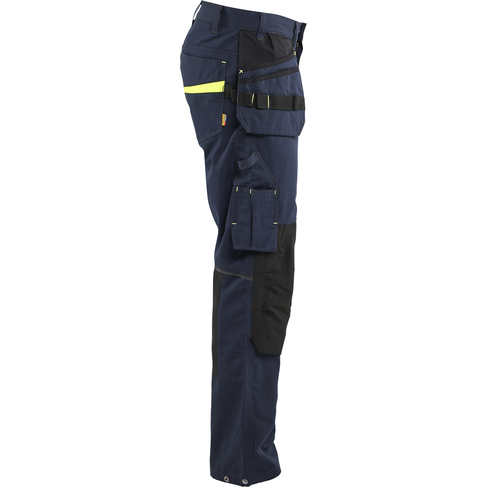 Blaklader Stretch Work Trousers with Holster Pockets, Dark Navy/Yellow (2)