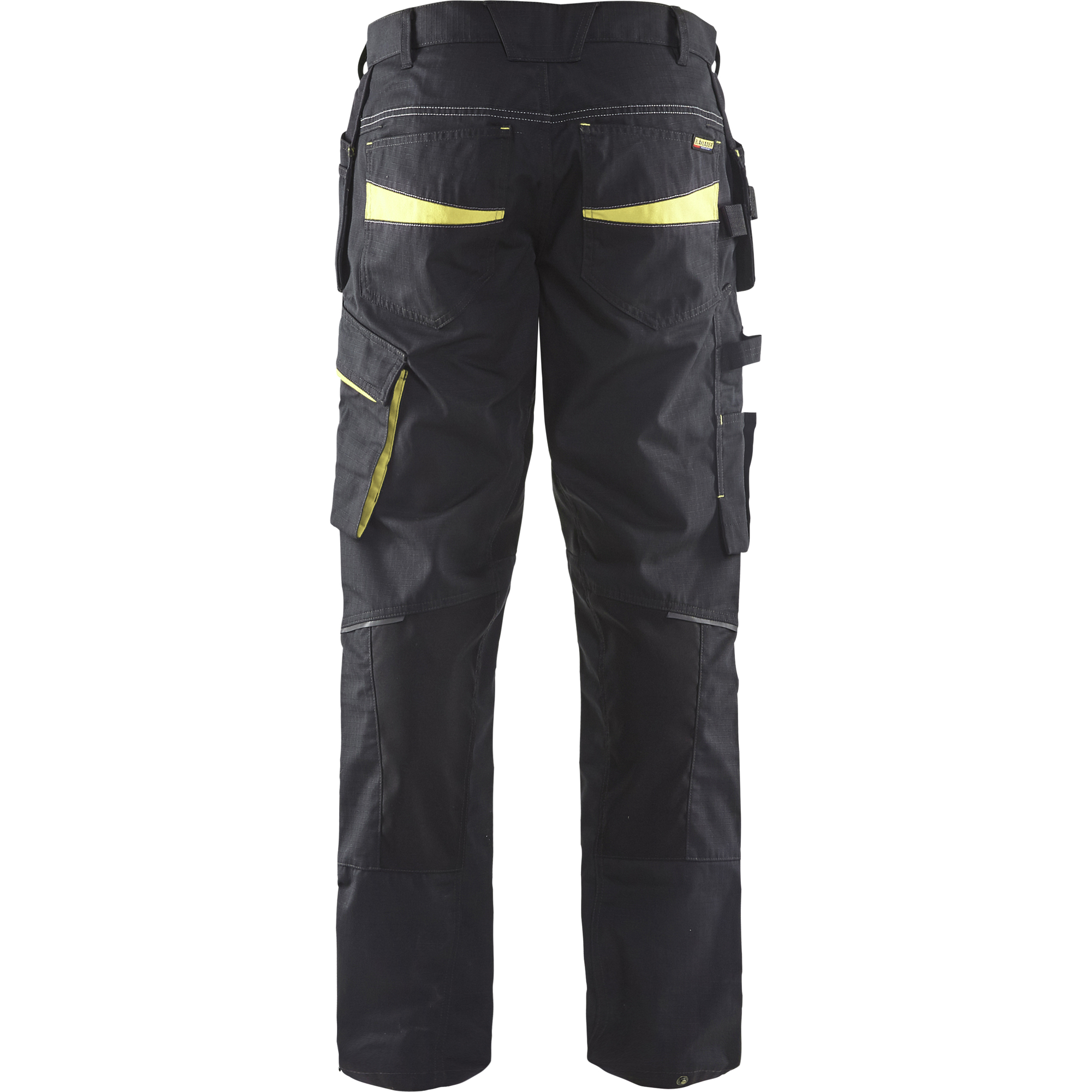 Blaklader Stretch Work Trousers with Tool Pockets, Black/Yellow (3)
