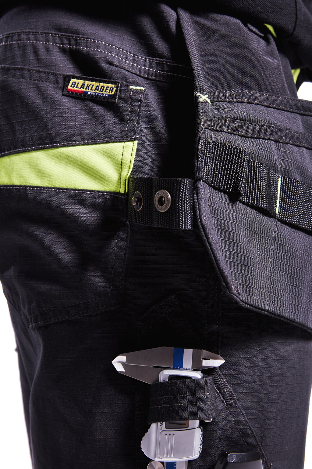 Blaklader Stretch Work Trousers with Tool Pockets, Black/Yellow (6)