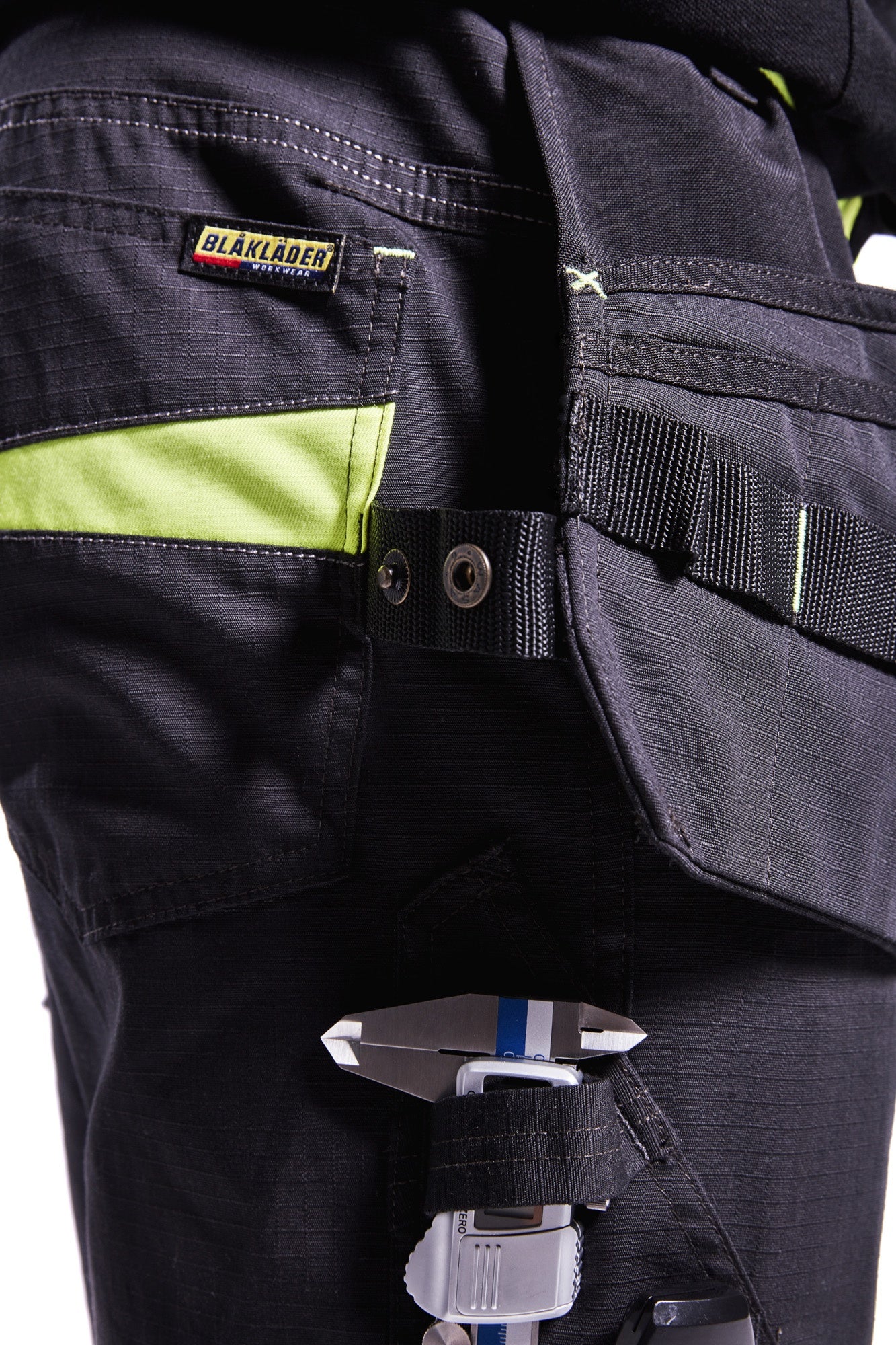 Blaklader Stretch Work Trousers with Tool Pockets, Black/Yellow (6)