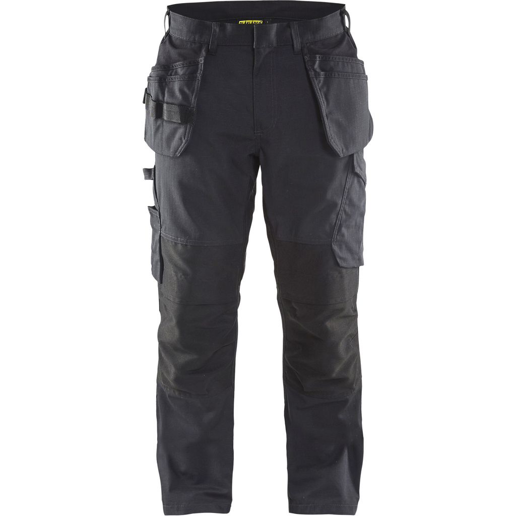 Blaklader Stretch Work Trousers with Tool Pockets, Black/Dark Grey