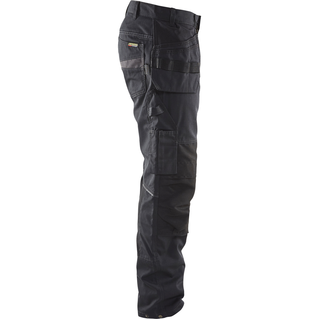 Blaklader Stretch Work Trousers with Tool Pockets, Black/Dark Grey (2)