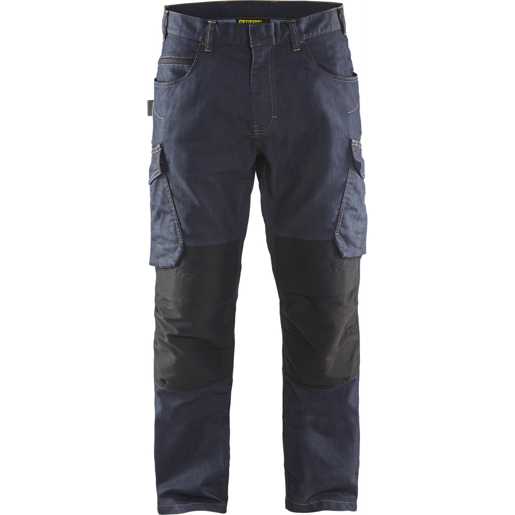 Blaklader Denim Stretch Work Trousers, Navy/Black