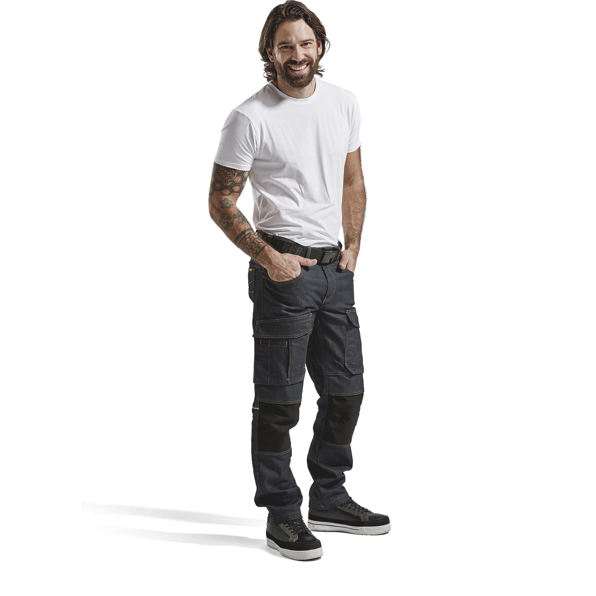 Blaklader Denim Stretch Work Trousers, Navy/Black (4)