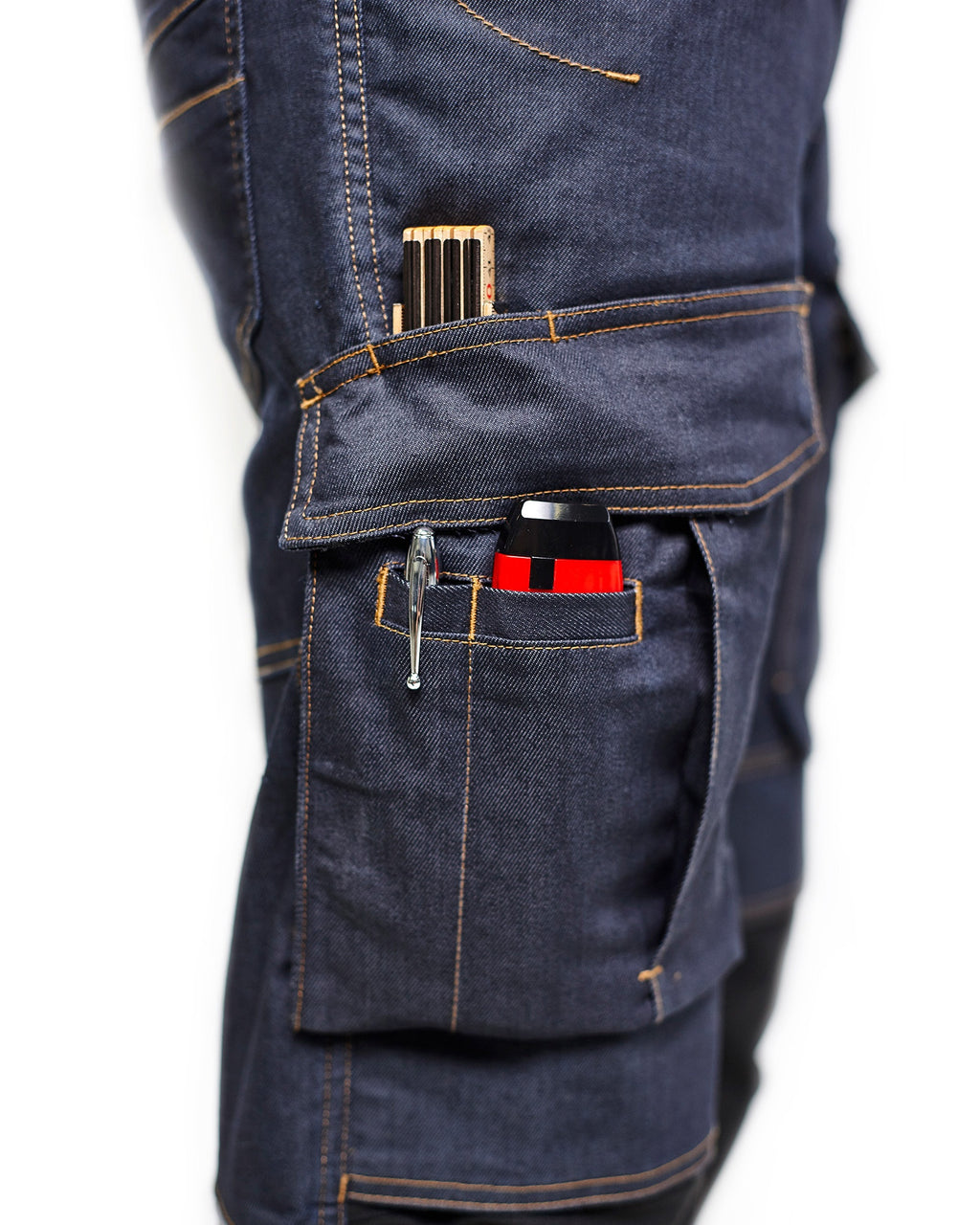 Blaklader Denim Stretch Work Trousers, Navy/Black (5)