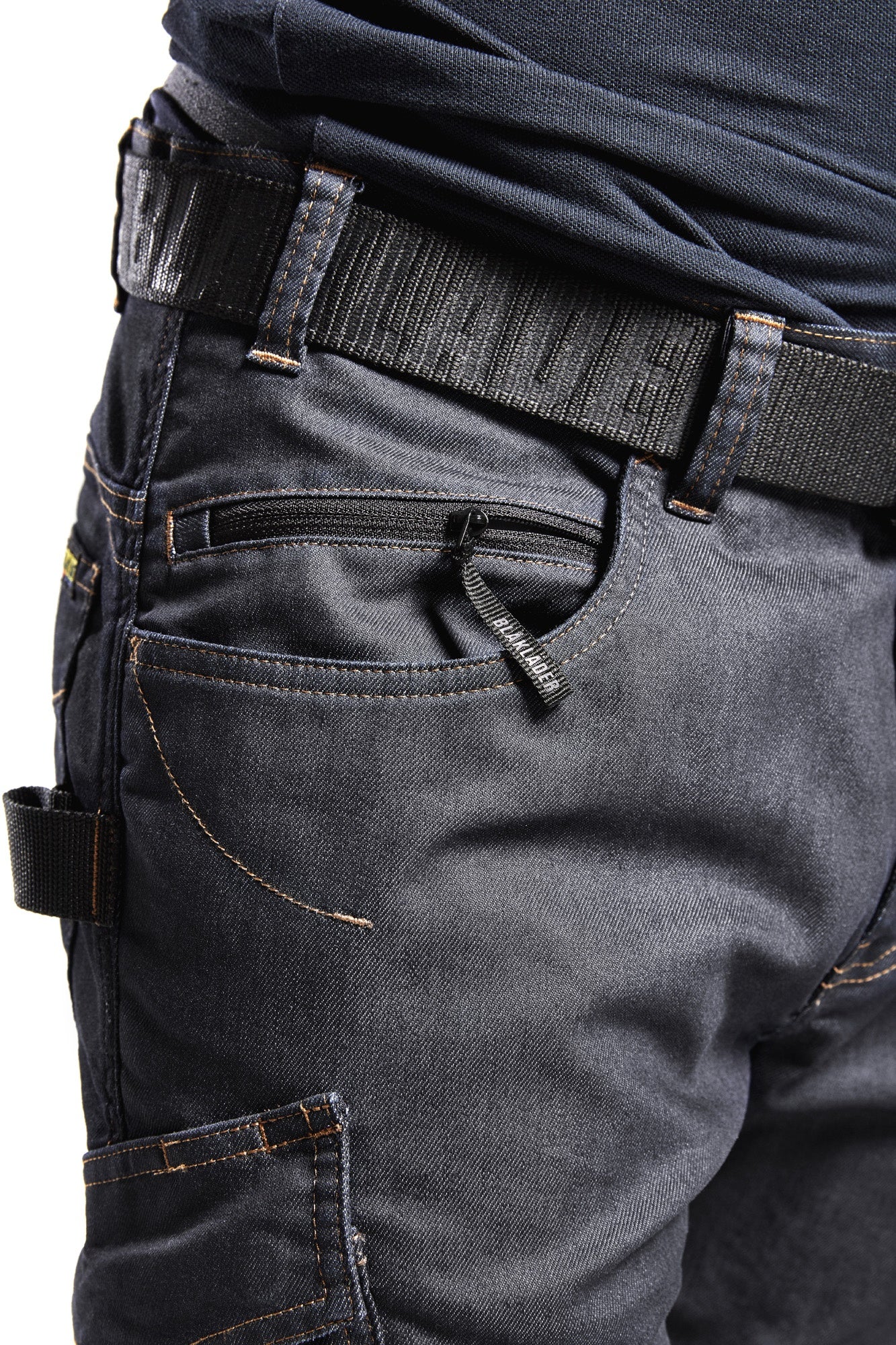 Blaklader Denim Stretch Work Trousers, Navy/Black (9)