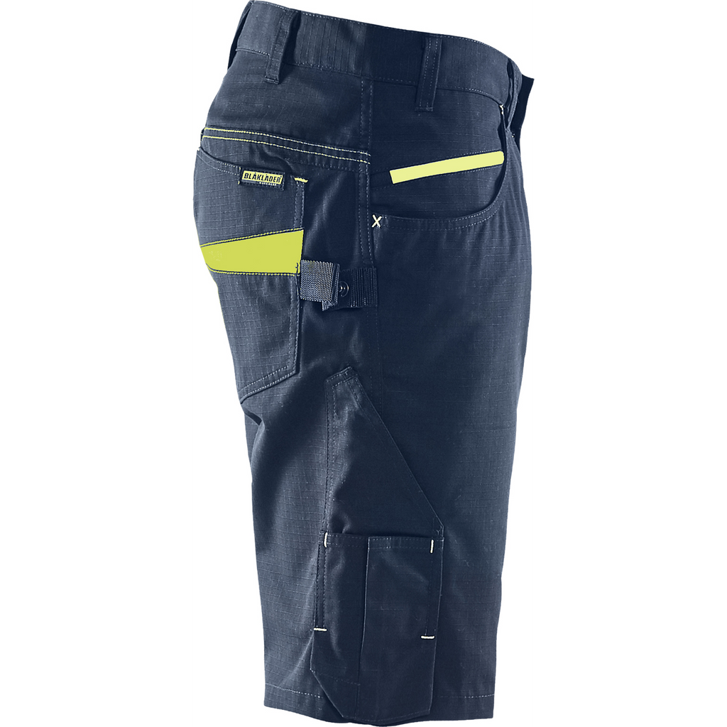 Blaklader Shorts, Dark Navy/Yellow