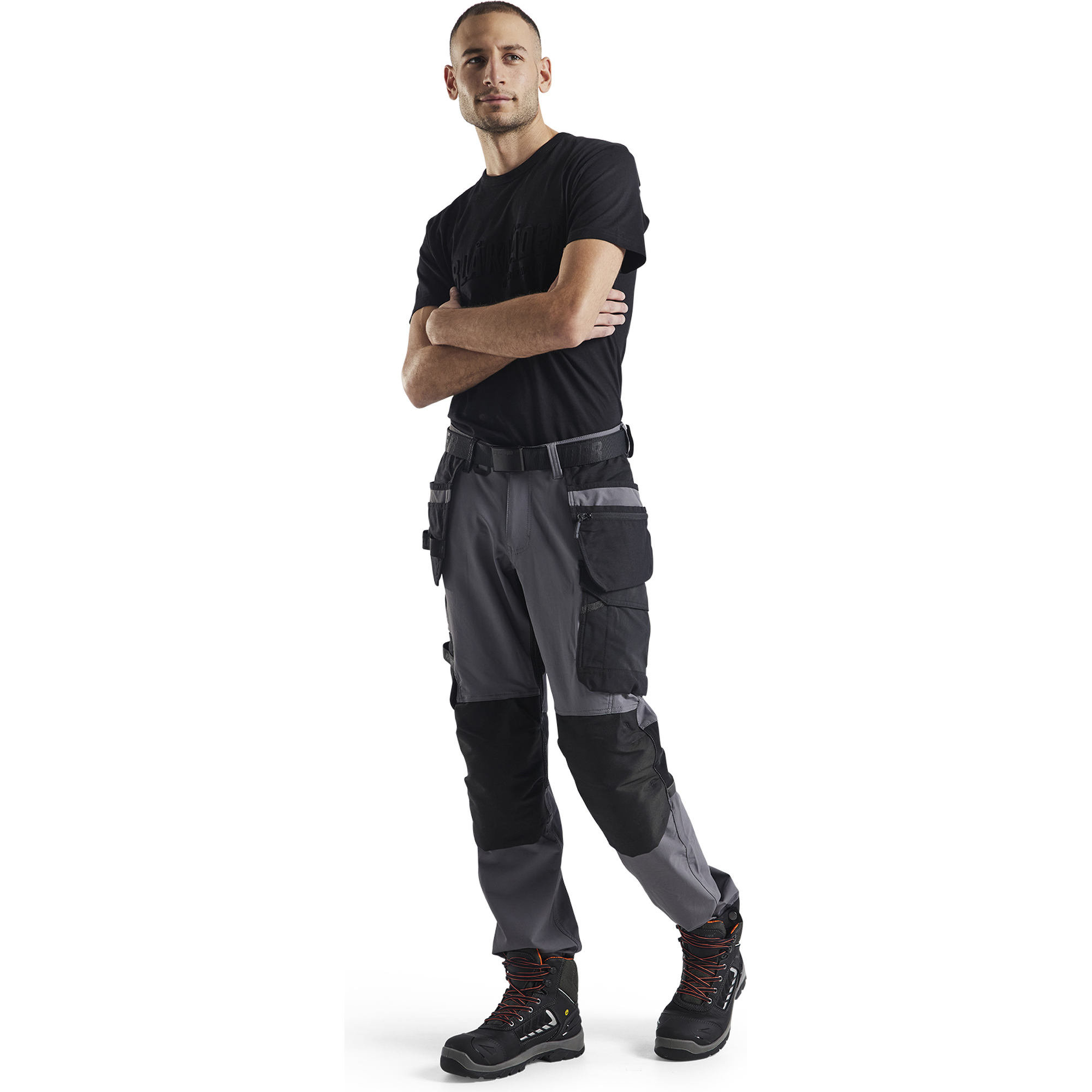 Blaklader 4-Way Stretch Craftsman Work Trousers, Medium Grey/Black (5)